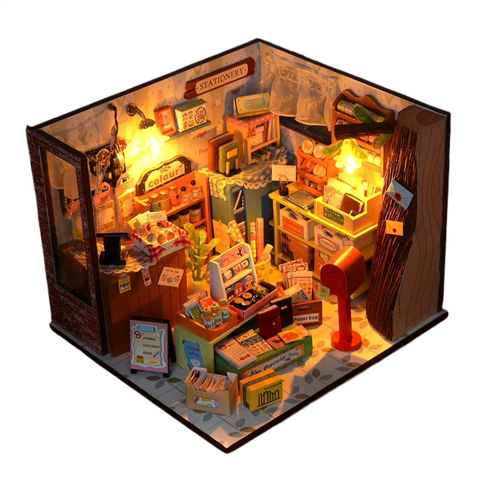 Kit fai da te per una casa in miniatura Giocattolo Di Costruzione | Kit Piccola Casa in Miniatura per Libreria Soggiorno Abitazione Appartamento Dormitorio Scrivania Decor