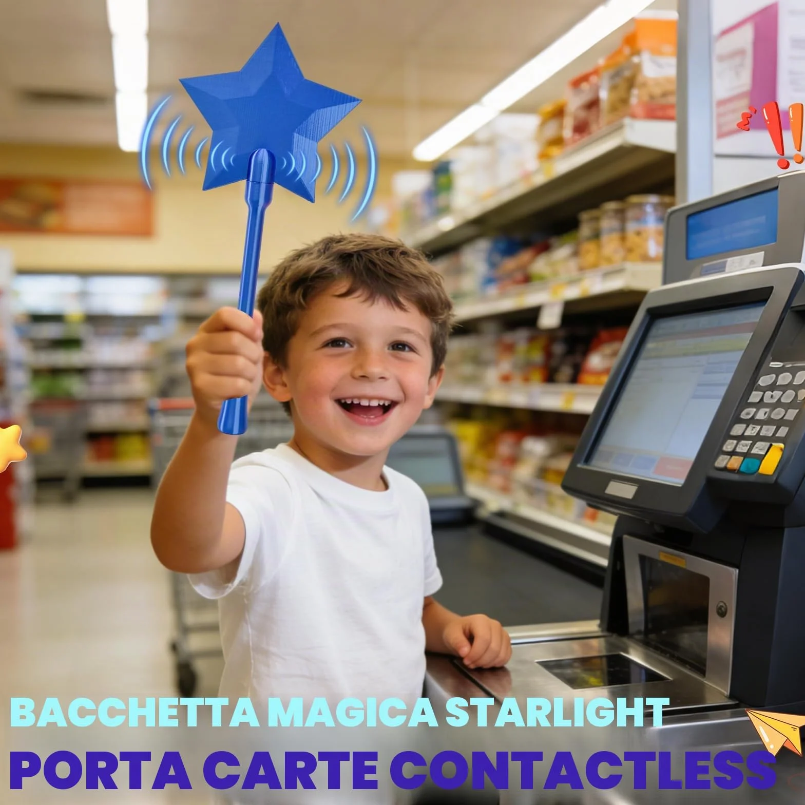 Bacchetta Magica Carta di Credito, Bacchette per carte di Pagamento, Portatile e Funzionale, Porta Carte Di Credito ECarte Di Pagamento, Regalo Divertente e Funzionale per Bambini, Adulti