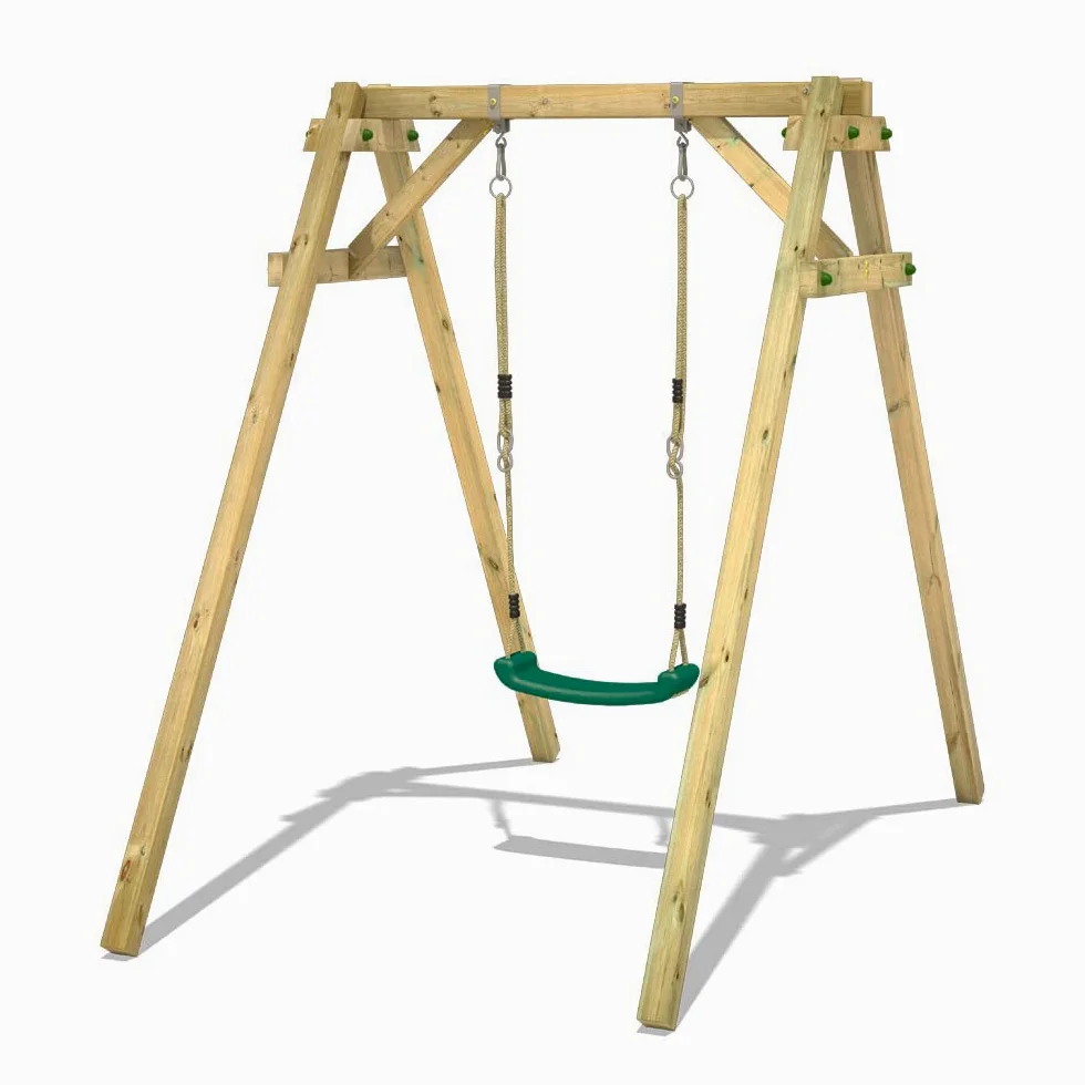 Altalena WICKEY Smart One gioco per bambini, altalena blu singola in legno da esterno o da giardino