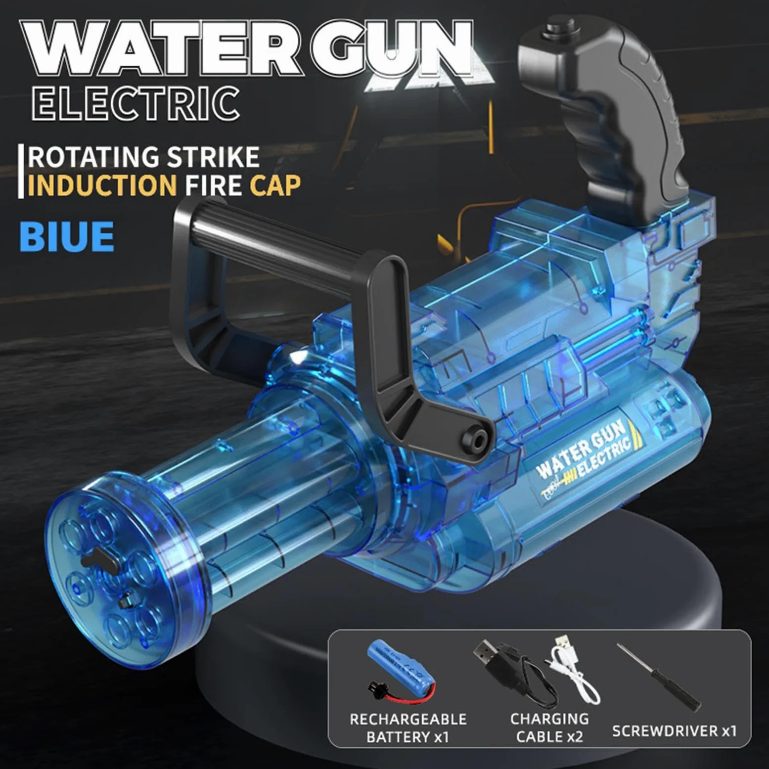 Giocattoli ad Acqua per Bambini Squirter Elettrico da Esterno | Giocattolo ad acqua con effetti luce e fiamma per Bambini Giardino Feste Estive Spiaggia