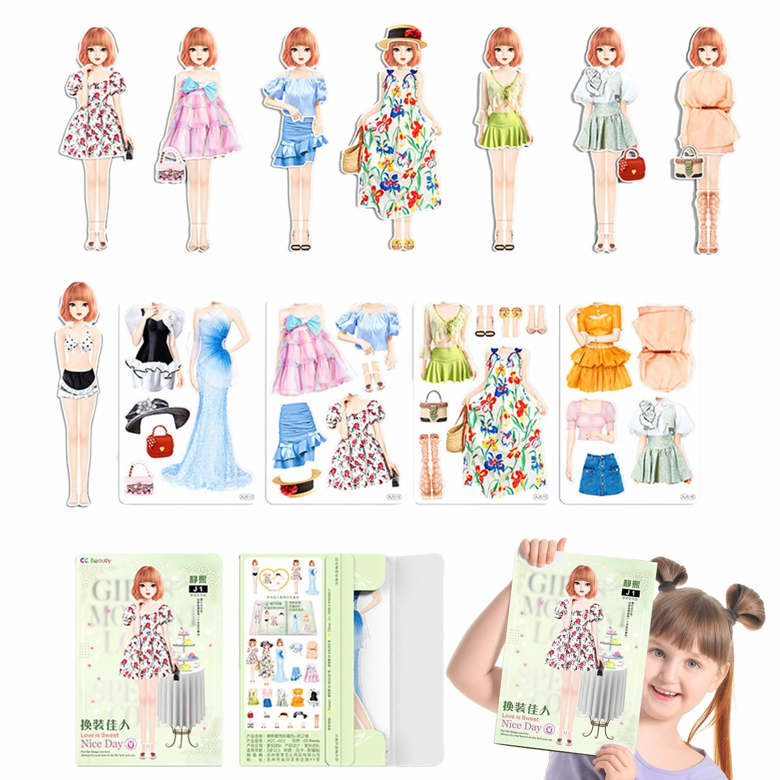 Kit di vestire bambole magnetiche - Vestito da principessa magnetica Fai finta di giocare in costume | Puzzle di vestiti magnetici Moda creativa vestire per compleanno del giorno dei