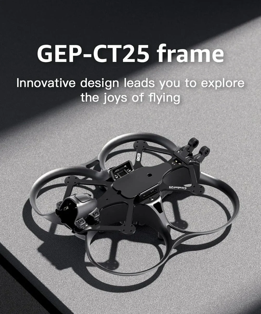SPARKHOBBY GEP-CT25 Cinebot 25 - Kit telaio in fibra di carbonio da 2,5 pollici e 115 mm interasse per RC FPV Cinewhoop Quadcopter Drones Accessori (GEP-CT25 nero)