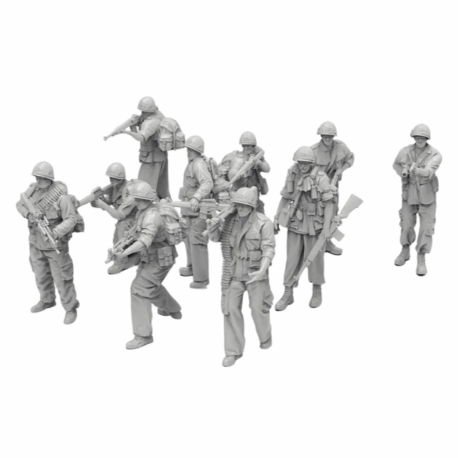 TAIZhiChen 10 Pieces Soldatini in Resina Non Dipinti Soldatini da Dipingere Monopezzo Kit Modello Soldato in Resina per Esposizione, 1/35 5 CM