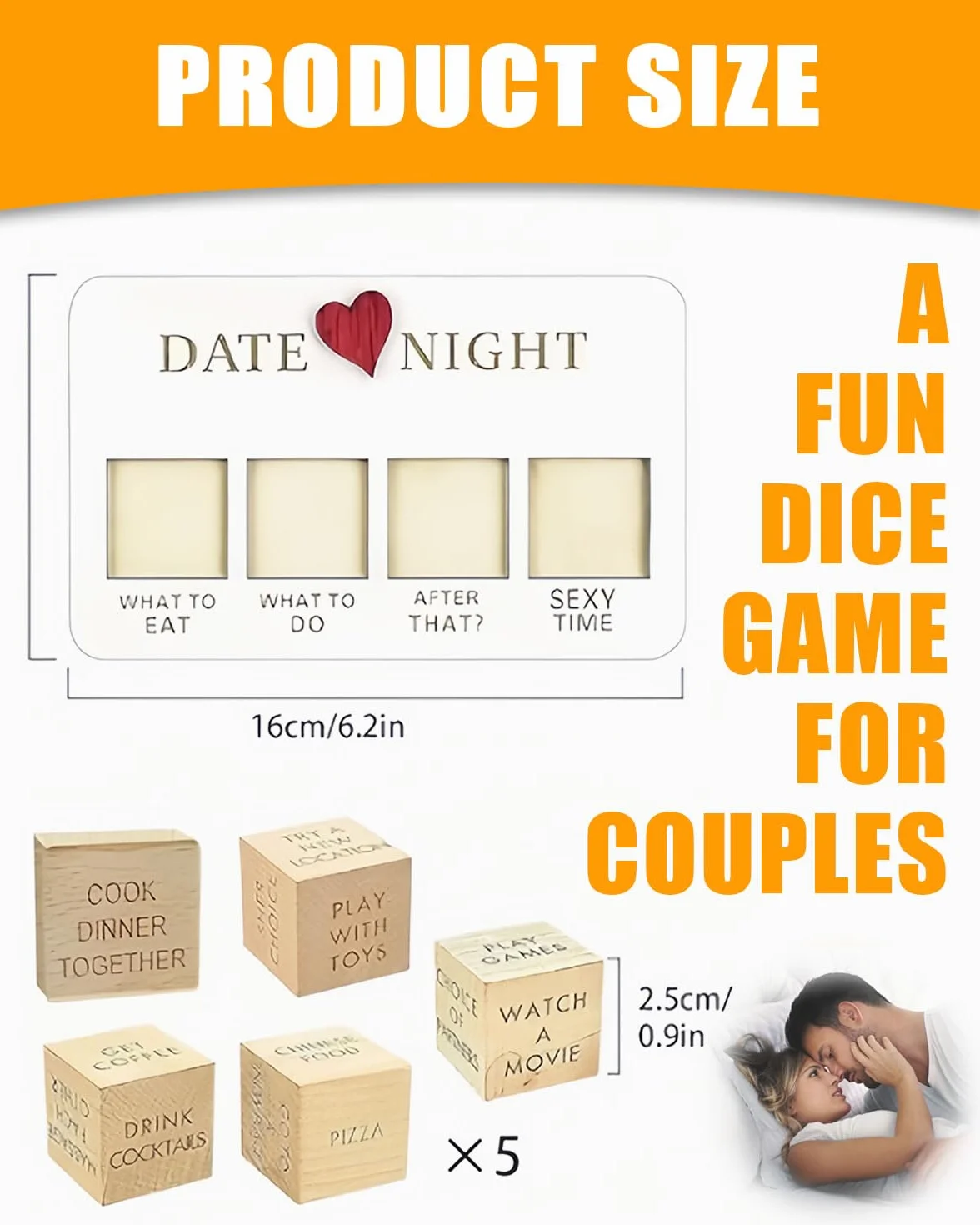 4 PCS Dadi per Appuntamenti notturni per Coppie, Dadi per Appuntamenti notturni di San Valentino, Idee Divertenti per Appuntamenti notturni, Set di Giochi per Coppie, Divertente Regalo di San