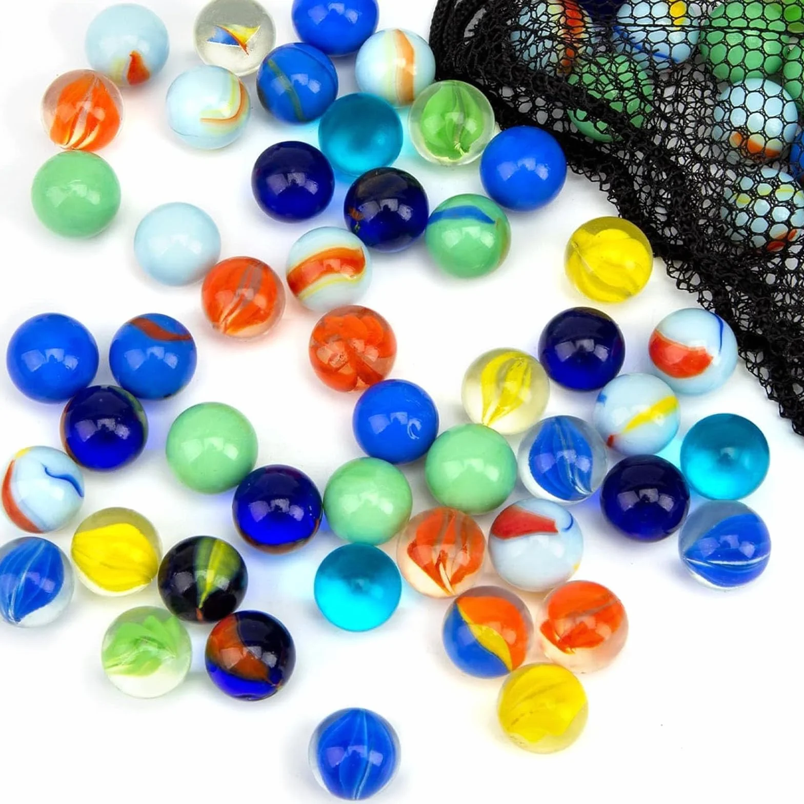 160 biglie di vetro 16 mm colorate motivi unici per giochi bambini decorazioni fai da te colori misti