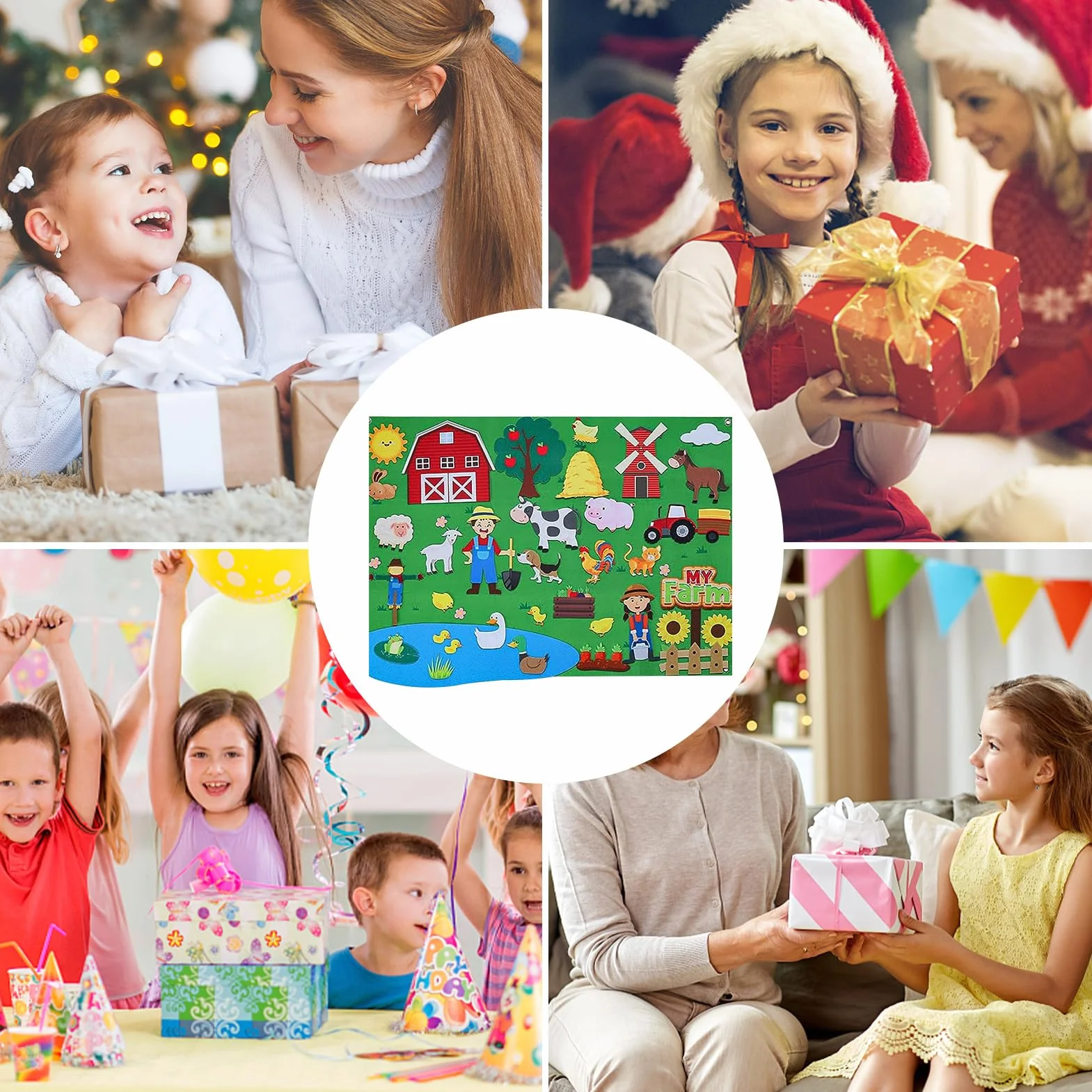 Tavole con storie in feltro per bambini in età prescolare, Storie in feltro fai da te Story Board in flanella per la scuola materna, Attività educativa da parete per bambini, tavola in flanella con na