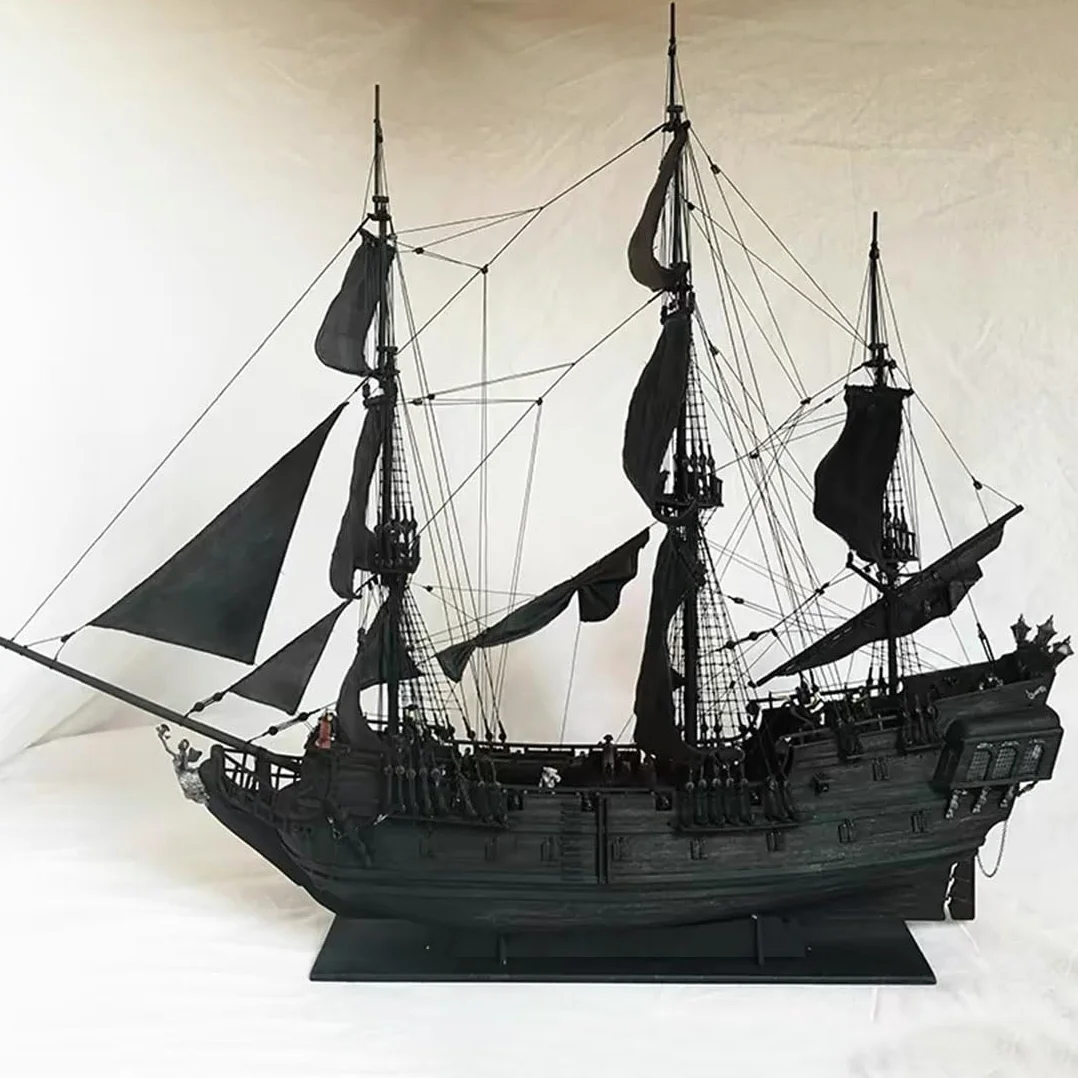 ToysWeltX 1/50 - Kit di costruzione in legno medievale Black Pearl serie nave pirata (versione kit)