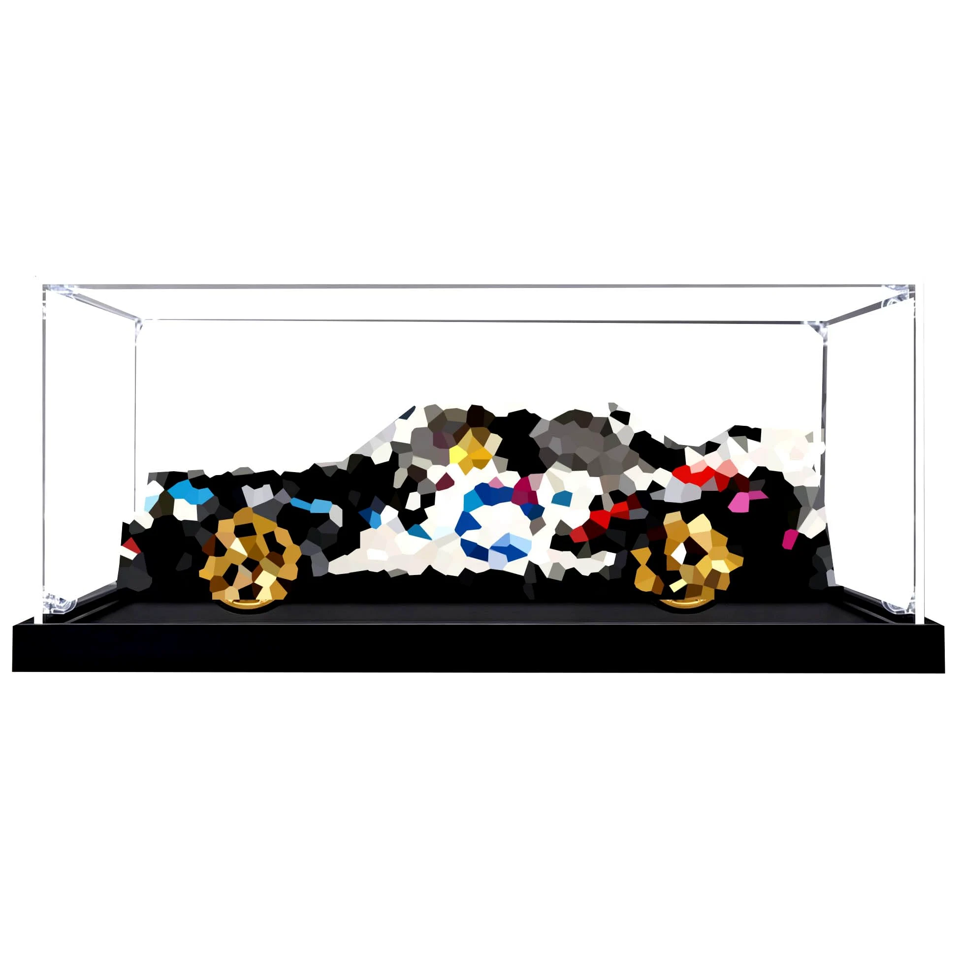 Espositore in acrilico, per Le-go 77263 Sports Car set (nero, 3 mm) | Scatola da vetrina antipolvere, per riporre la casa, compatibile con auto sportive 77263 (solo scatola)