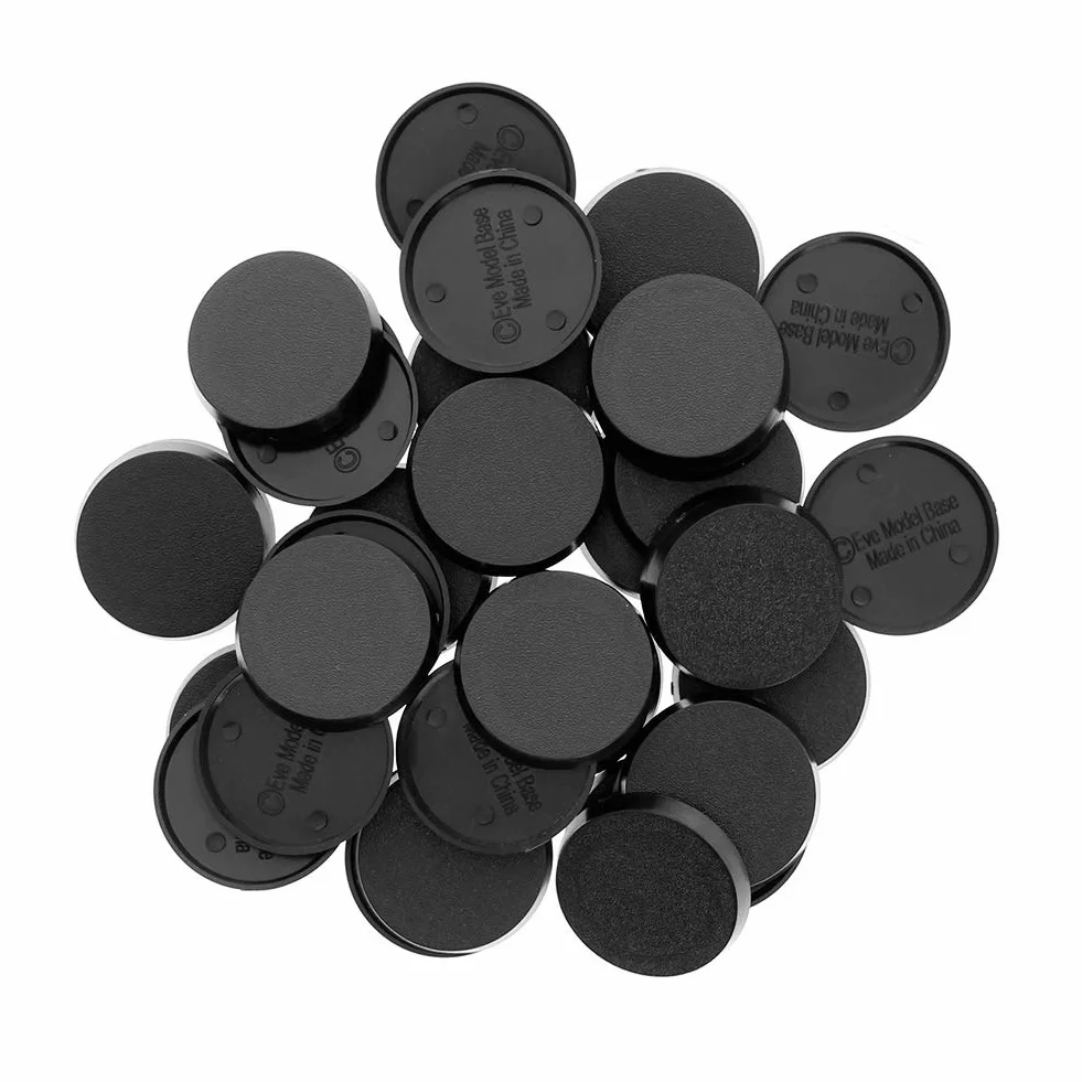 Evemodel 40 pezzi 32 mm Base di plastica per giochi di guerra Tabella Minature Bonsai Decor