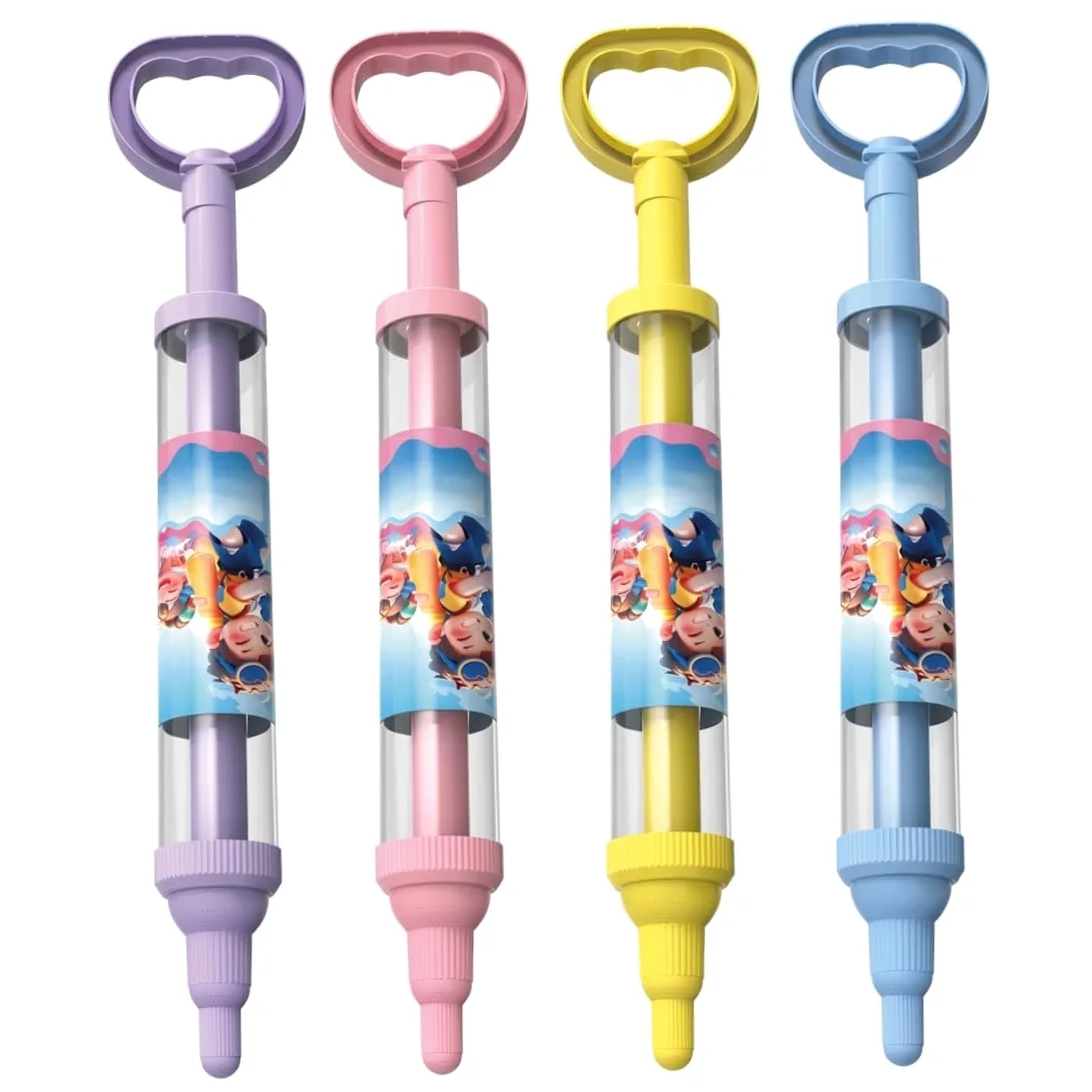 Pistola ad Acqua per Fuochi d'Artificio per Bambini 4 Pezzi Pistola ad Acqua per Fuochi d'Artificio per Bambini Giocattolo con Spruzzi Rotanti a 3 Strati Capacità di 400 ml Giocattolo da Est