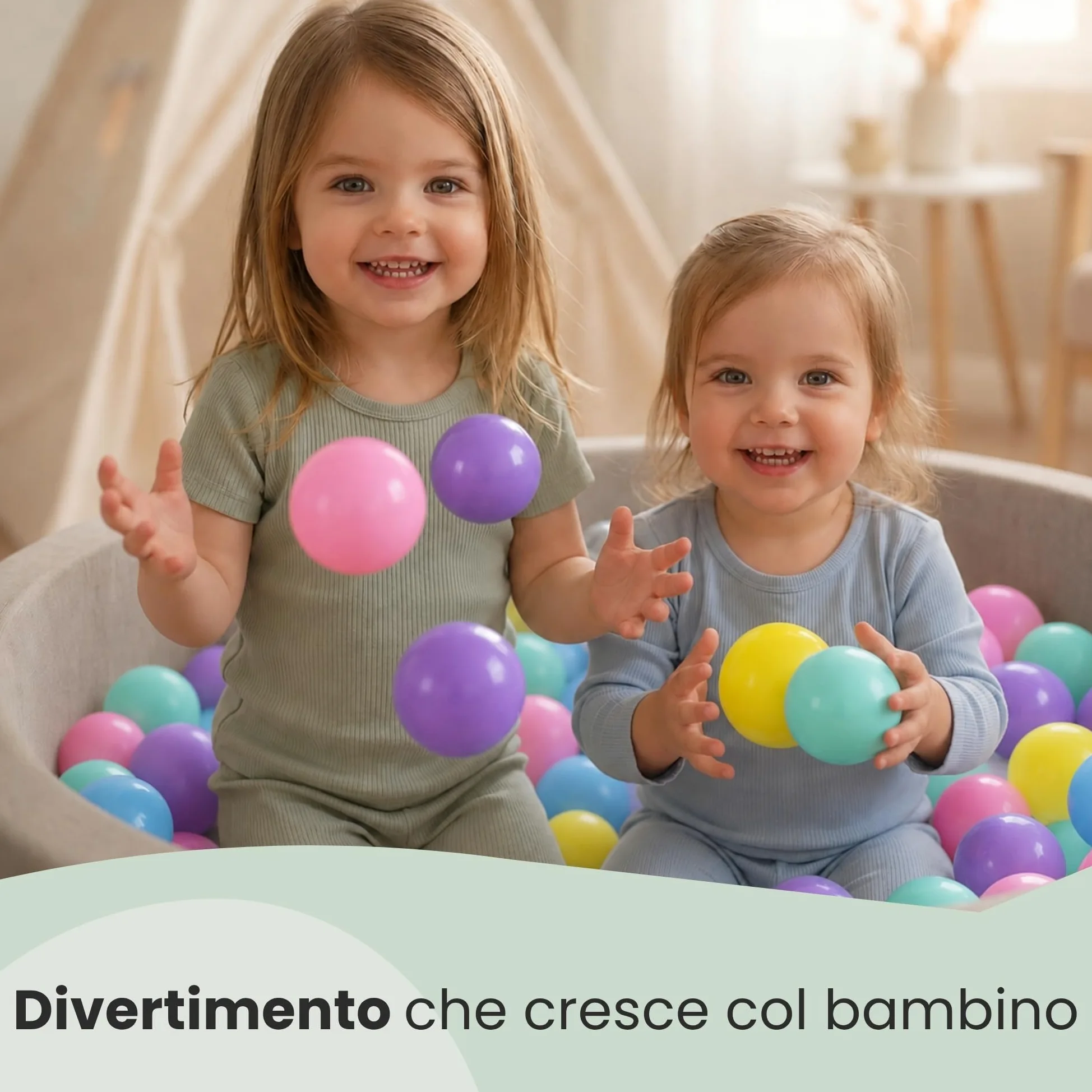 LittleTom Dalla Nascita: 1000 Palline per Piscina Bambi 5,5cm - Palline Plastica Bambini Colorate - Palline Gioco Palla per Piscina Giochi per Piscina Neonato - Palline Bimbi Colorate Palloni Piscina