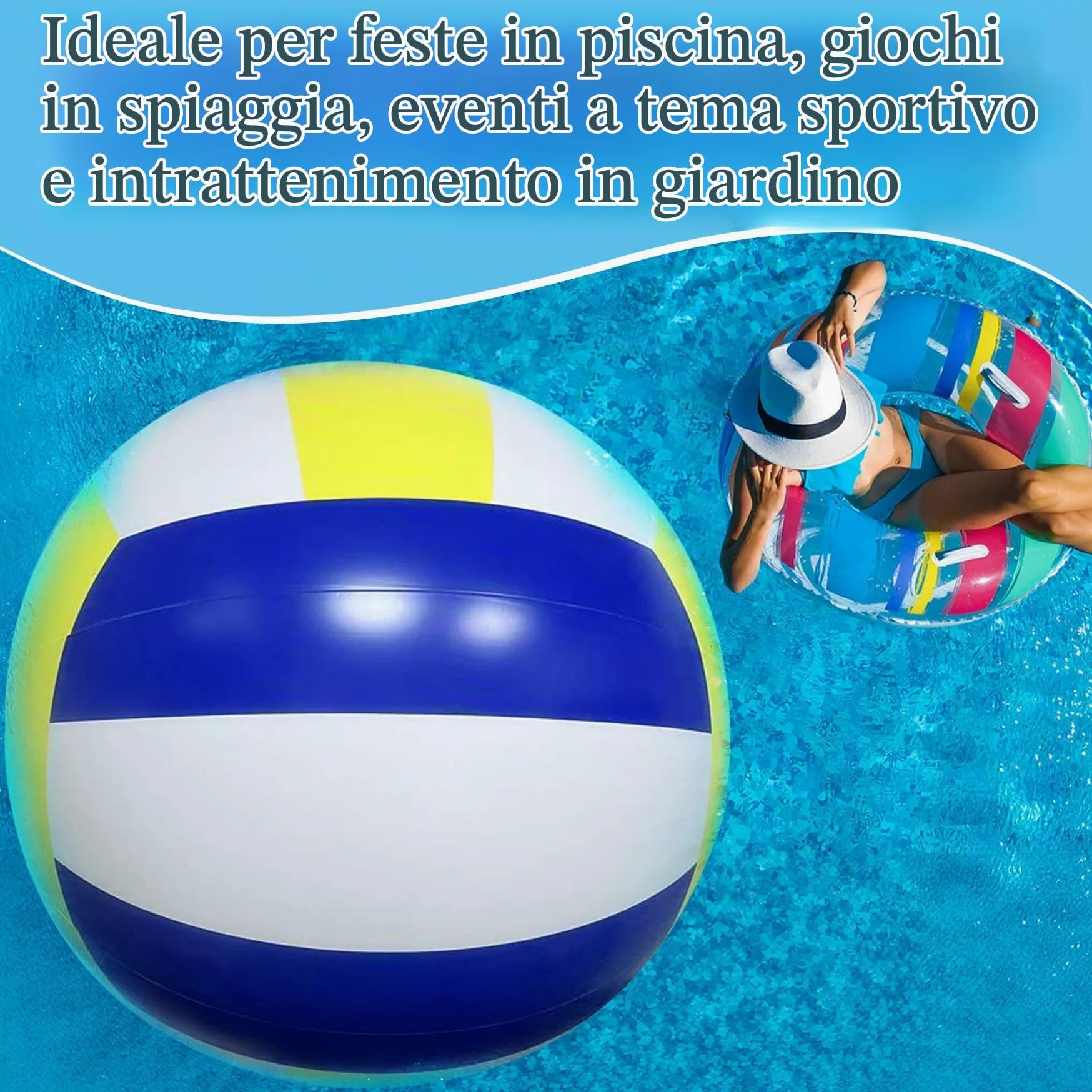 Palloni da spiaggia enormi delle palle gonfiabili di pallavolo gigante a 60 pollici | Grande PVC Jumbo Beach Sports Balls Giocattoli per attività all'aperto Bomboniere
