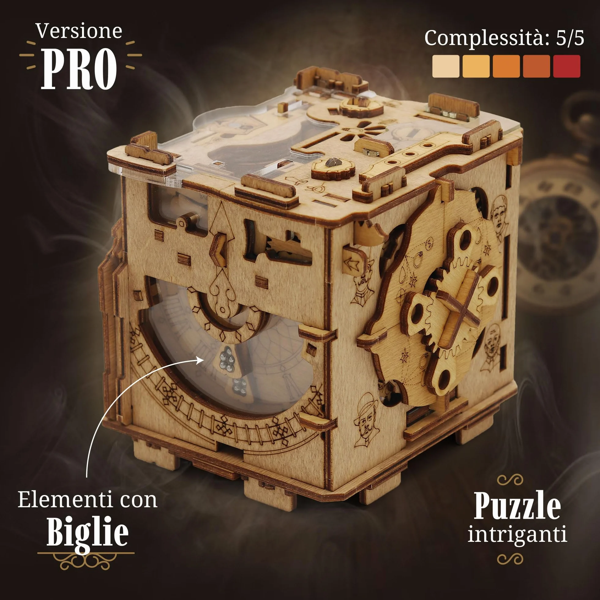 iDventure Cluebox PRO - Camera di Sherlock - Escape Room gioco in legno - Scatola rompicapo a Labirinto - Scatola regalo - regalo fidanzato - puzzle 3D - iq puzzle rompicapo - regalo per lui