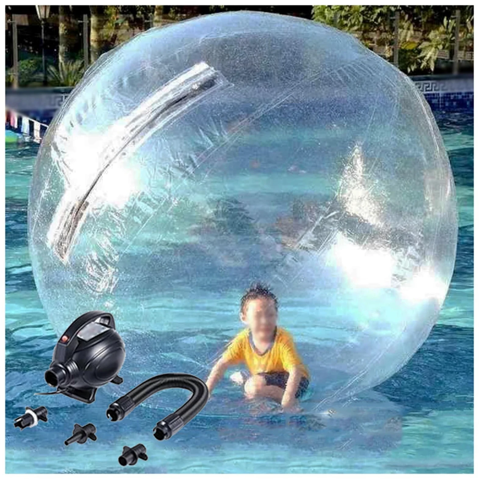 Palla da passeggio gonfiabile Walk on Water da 1,5/1,8/2/2,5 m, con cerniera e pompa elettrica per piscina/lago/spiaggia, attrezzatura da gioco commerciale(2.5m)