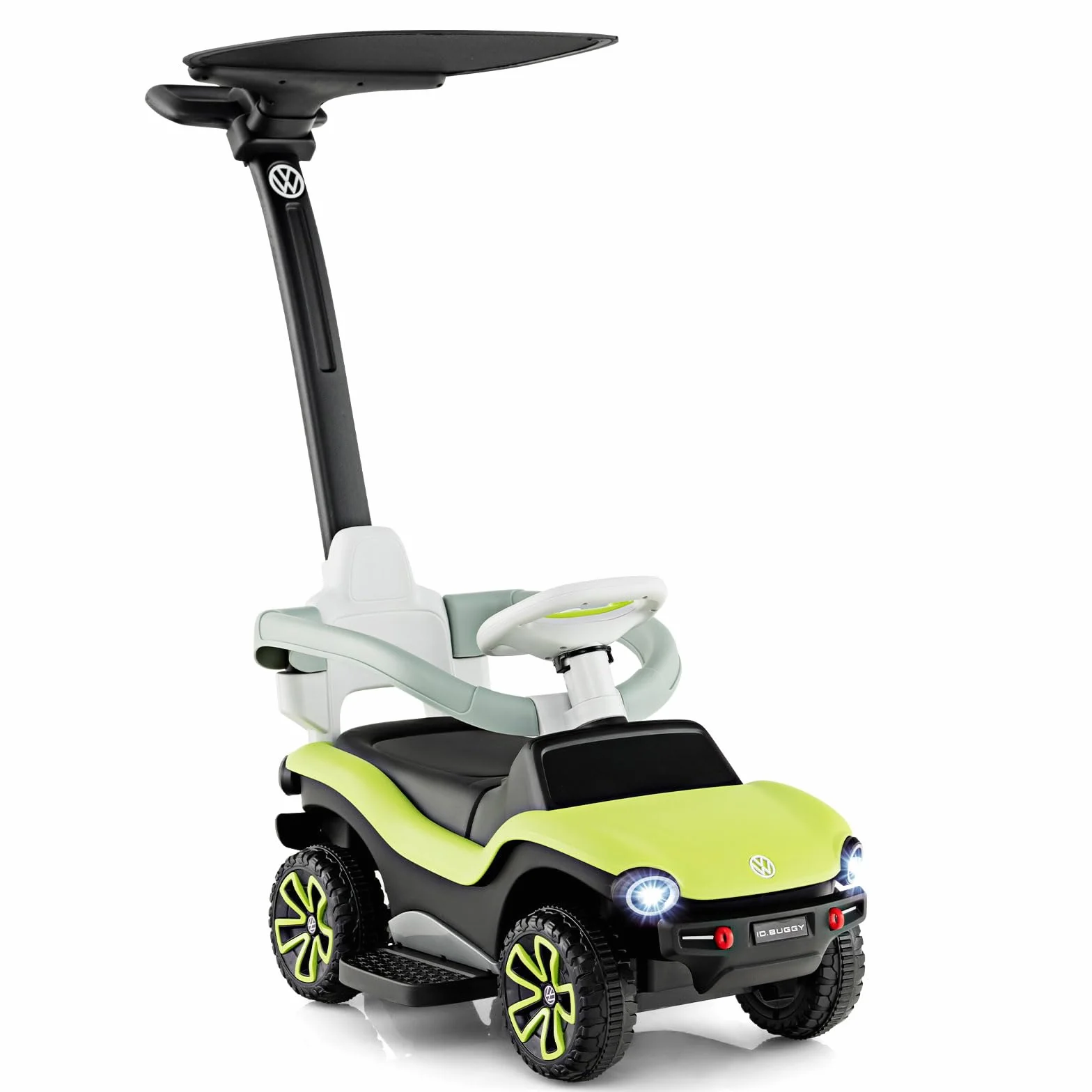 COSTWAY Volkswagen 3 in 1 Macchina Cavalcabile a Spinta per Bambini con Maniglione Regolabile Parasole e Musica 1-3 Anni
