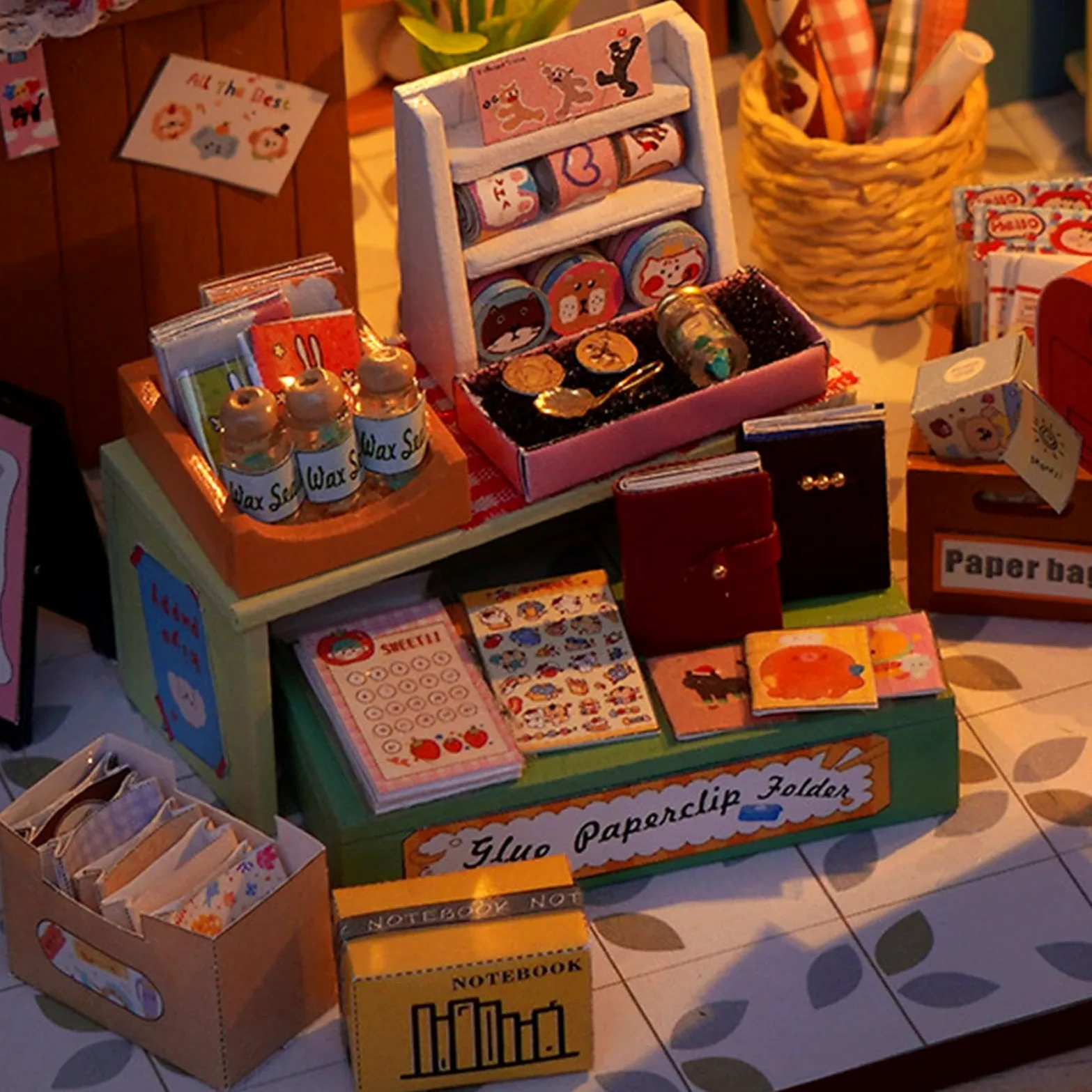 Kit fai da te per una casa in miniatura Giocattolo Di Costruzione | Kit Piccola Casa in Miniatura Per la decorazione di scrivania, dormitorio, appartamento, libreria, sogg