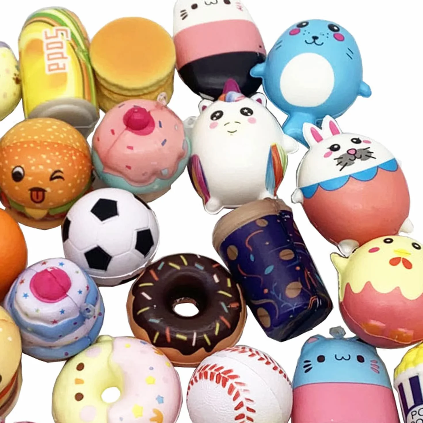 30 Assortiti Squishy Antistress Kawaii Giocattolo Stress Relief Slow Rising Gadget Ball