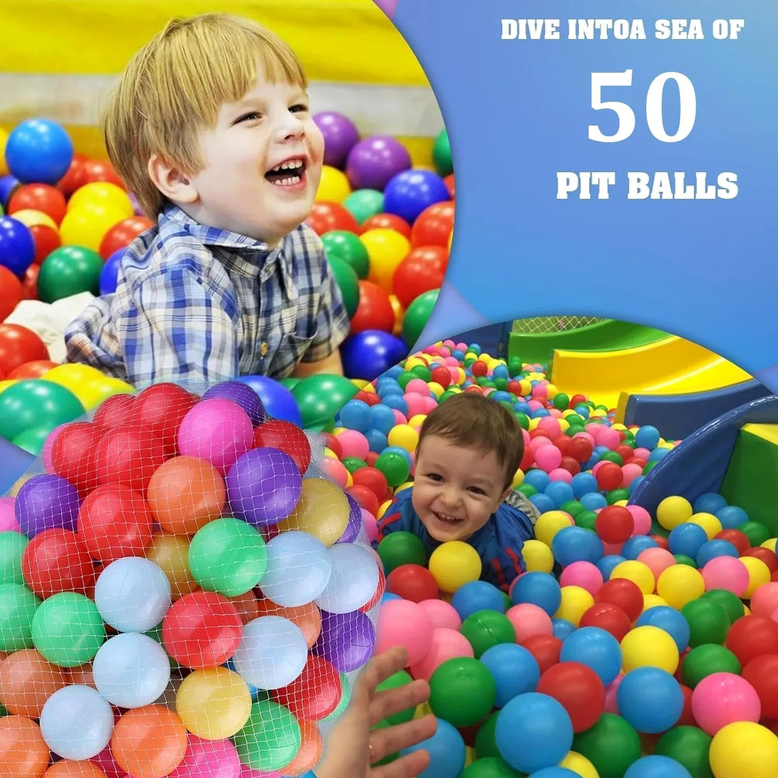 Palline per Piscina di Palline per Bambini 50 Pezzi Giocattoli | Palline da Vasca Antischiacciamento da 6,99 cm per Recinto per Giochi, Tenda, Piscina, Festa di Compleanno, Decorazi