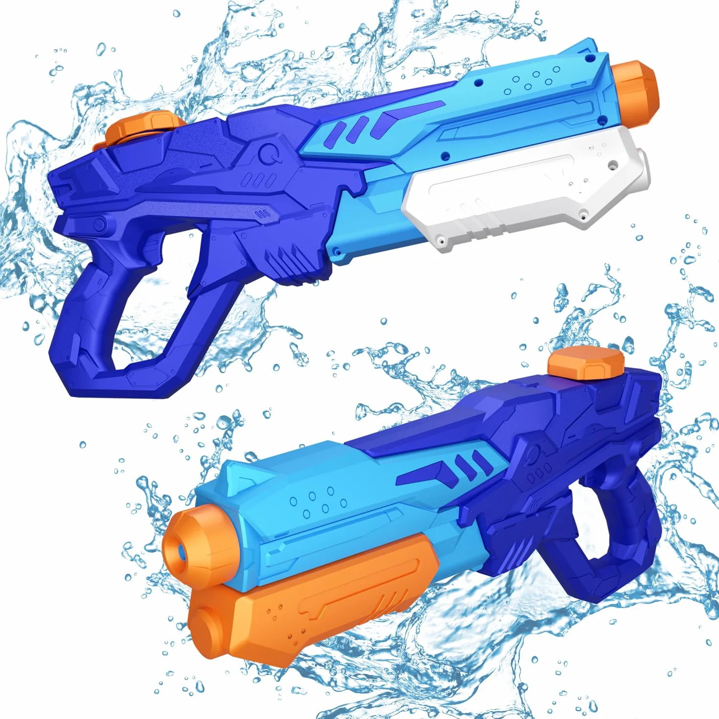 MOZOOSON Pistola ad Acqua per Bambini Adulti, 2 X 750ml Potenti Pistole ad Acqua Water Gun, 8-10m Lungo Raggio Pistola Acqua per Giochi da Spiaggia All'aperto, Piscina, Ideale per Addestrare Gatti