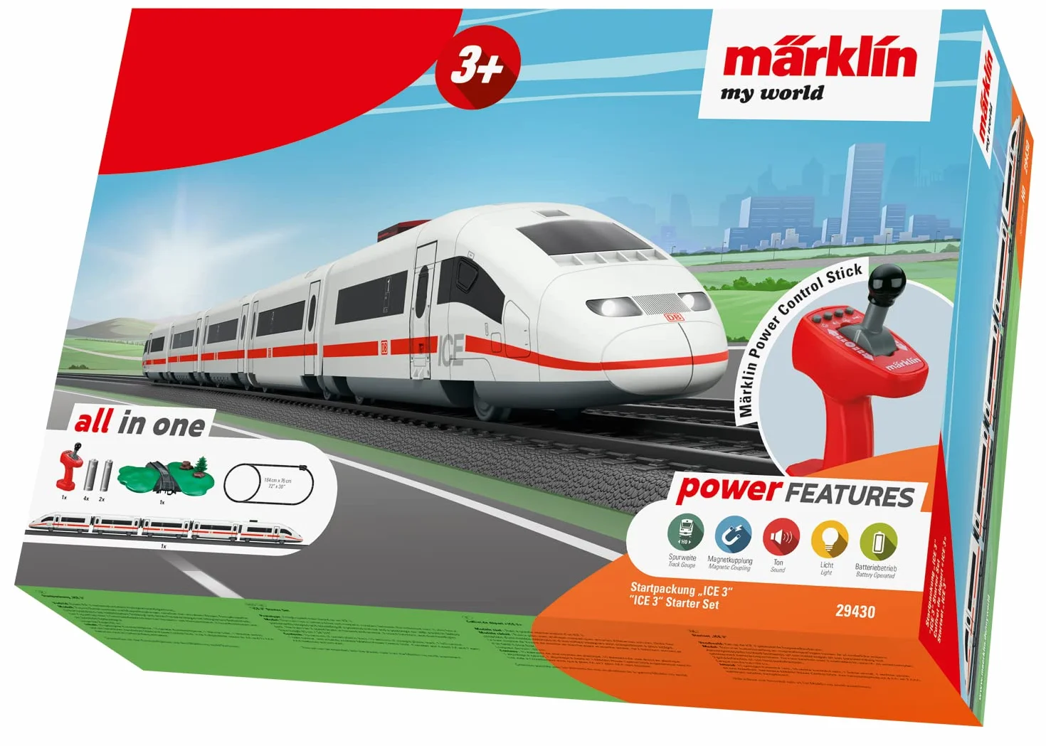 Märklin My World Ice 3 - Kit di avviamento elettrico ad alta velocità, 63 cm, con telecomando a partire dai 3 anni in su