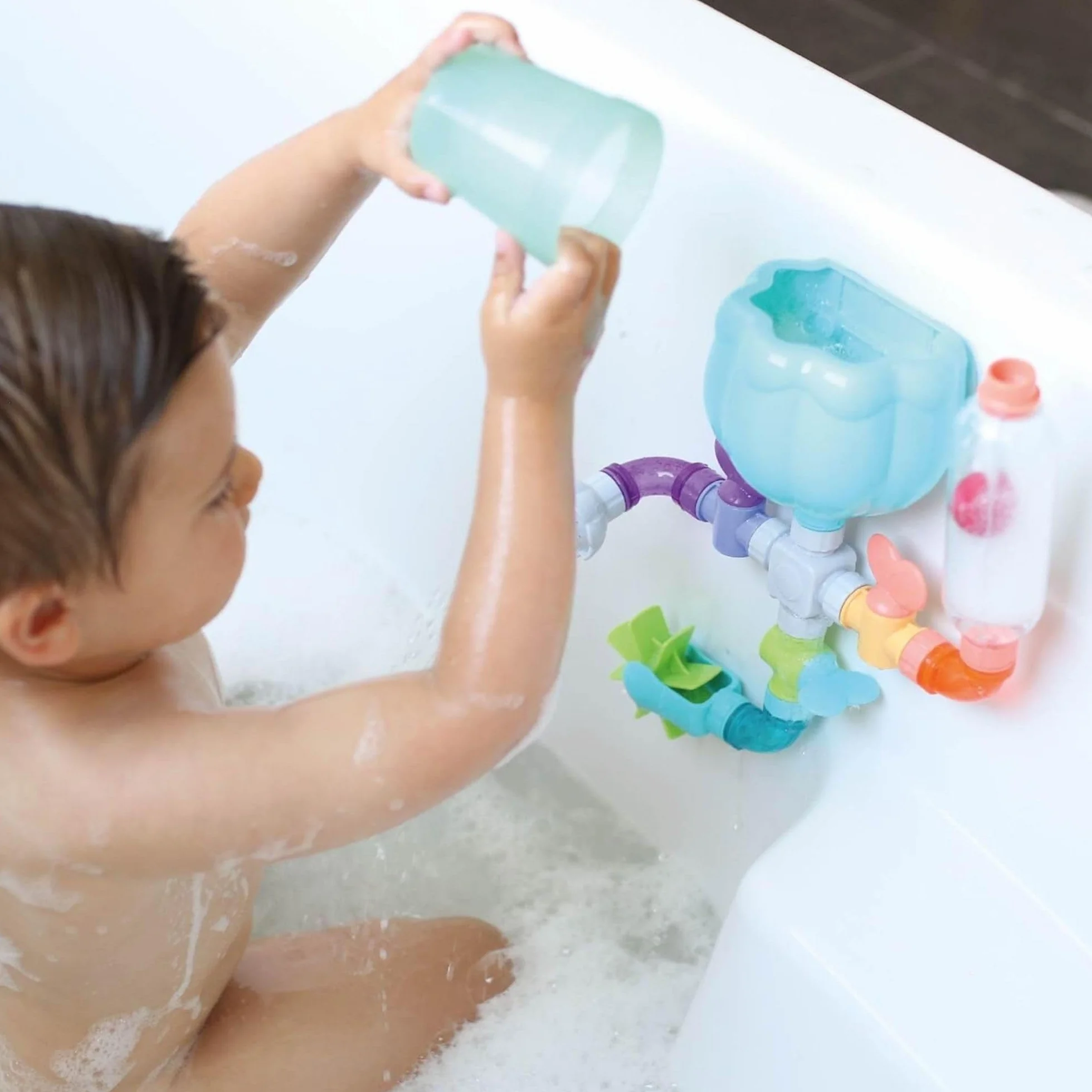 Nuby Wacky Waterworks | Giocattolo da bagno interattivo e colorato | Sviluppo cognitivo per bambini dai 18 mesi in su | Divertente ed educativo