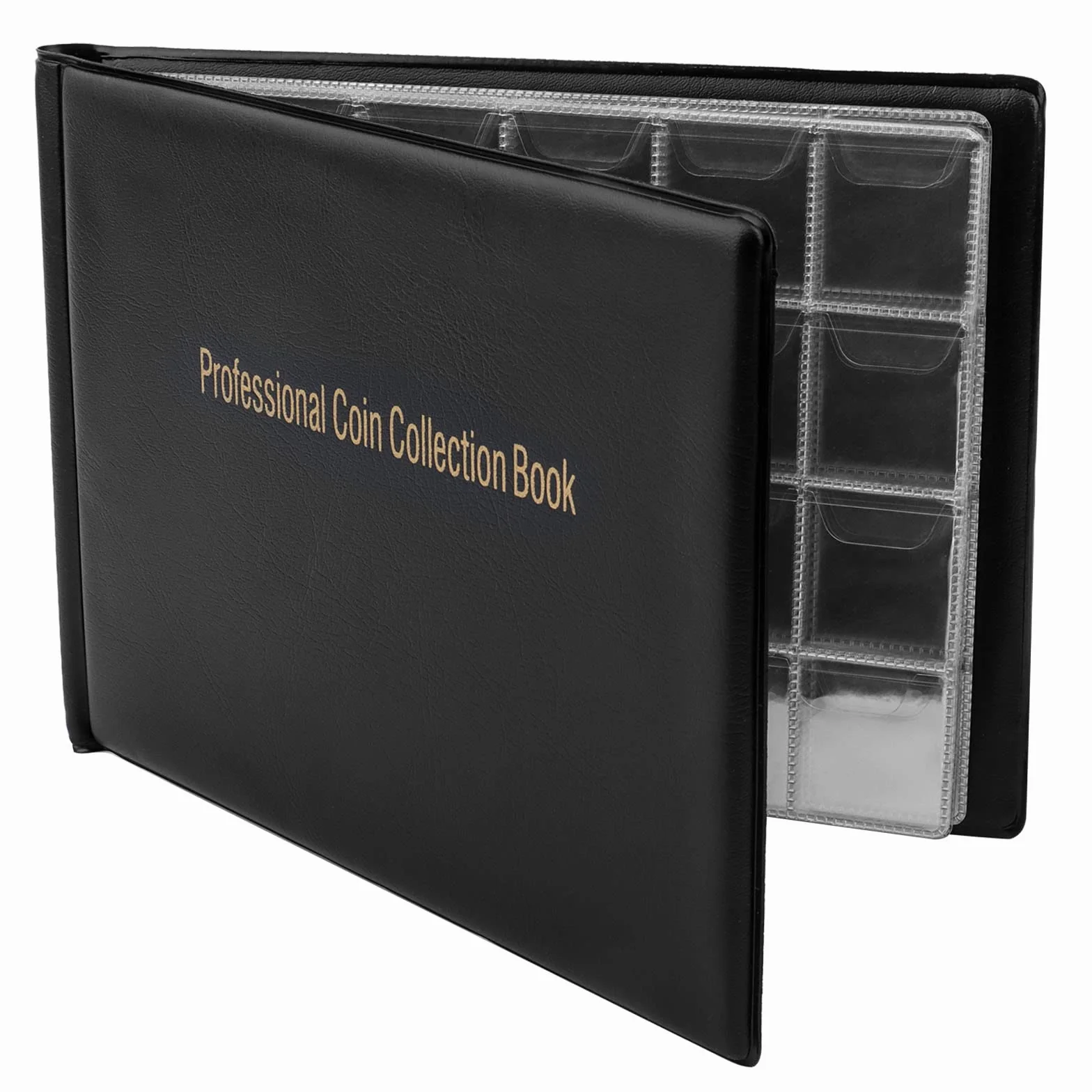 talifoca Album della Collezione di Monete, 240 Tasche Raccoglitore per Collezionisti, Raccolta Album Libro, Porta Monete - Nero