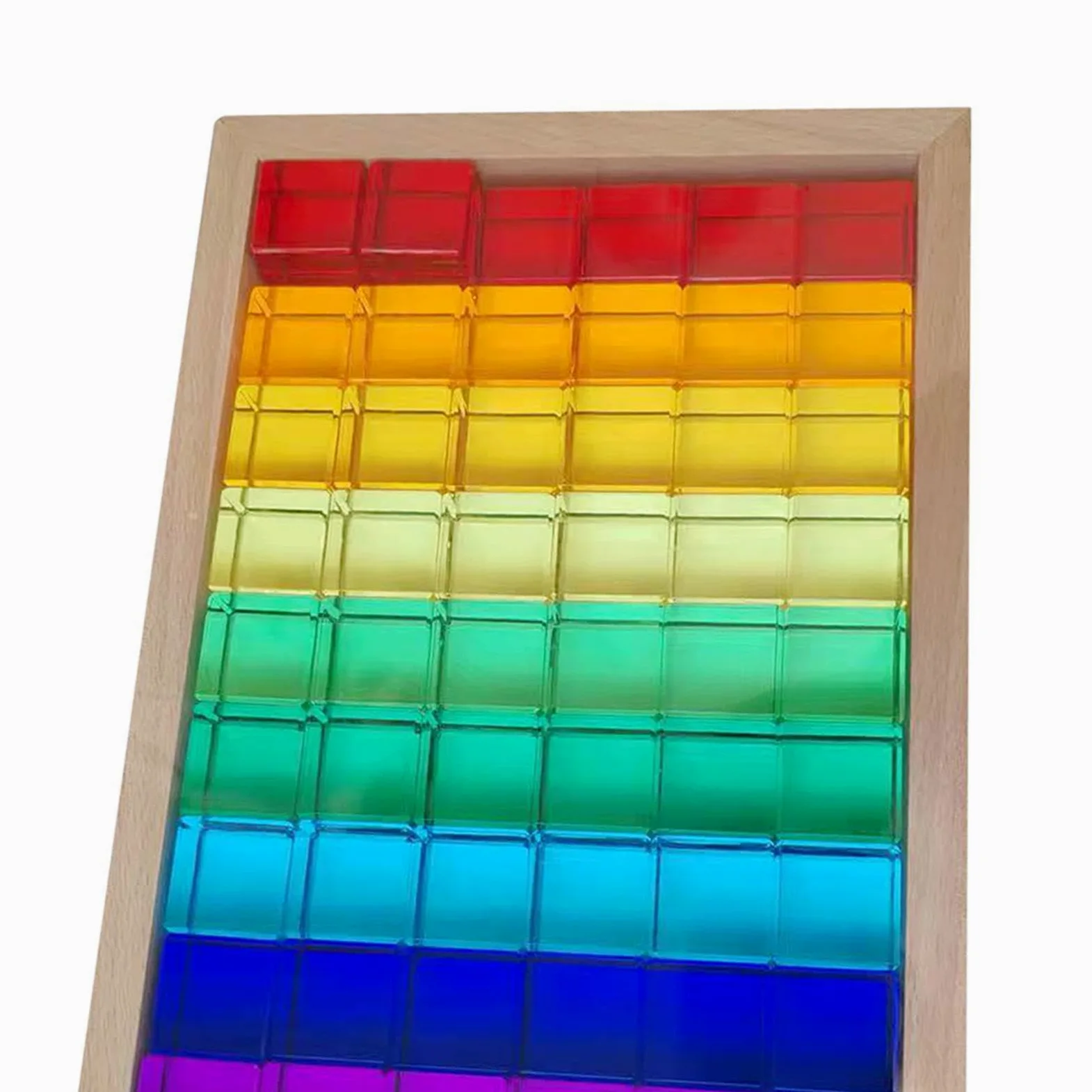 Giocattoli per L'allenamento Sensoriale con Blocchi da Costruzione Arcobaleno Realizzati in Cubi Acrilici per Il Gioco Creativo