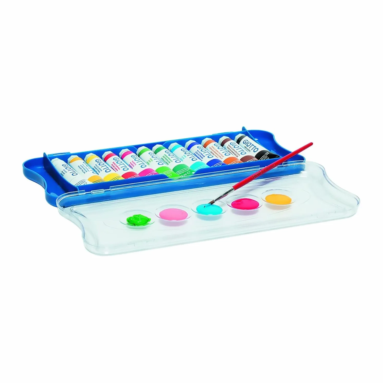 GIOTTO Extra Fine - Astuccio da 12 Tempere Extra Fine in Tubetto + 1 Pennello, 12ml