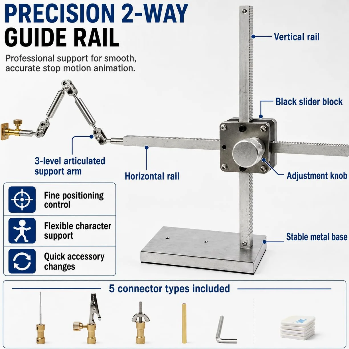 TsoLay Kit di Armature per Stop Motion con 5 Connettori per Animatori, Rigging E Avvolgitore per Animazione Stop Motion, Time-Lapse, Fotografia di Prodotti E Progetti Creativi. 26CM