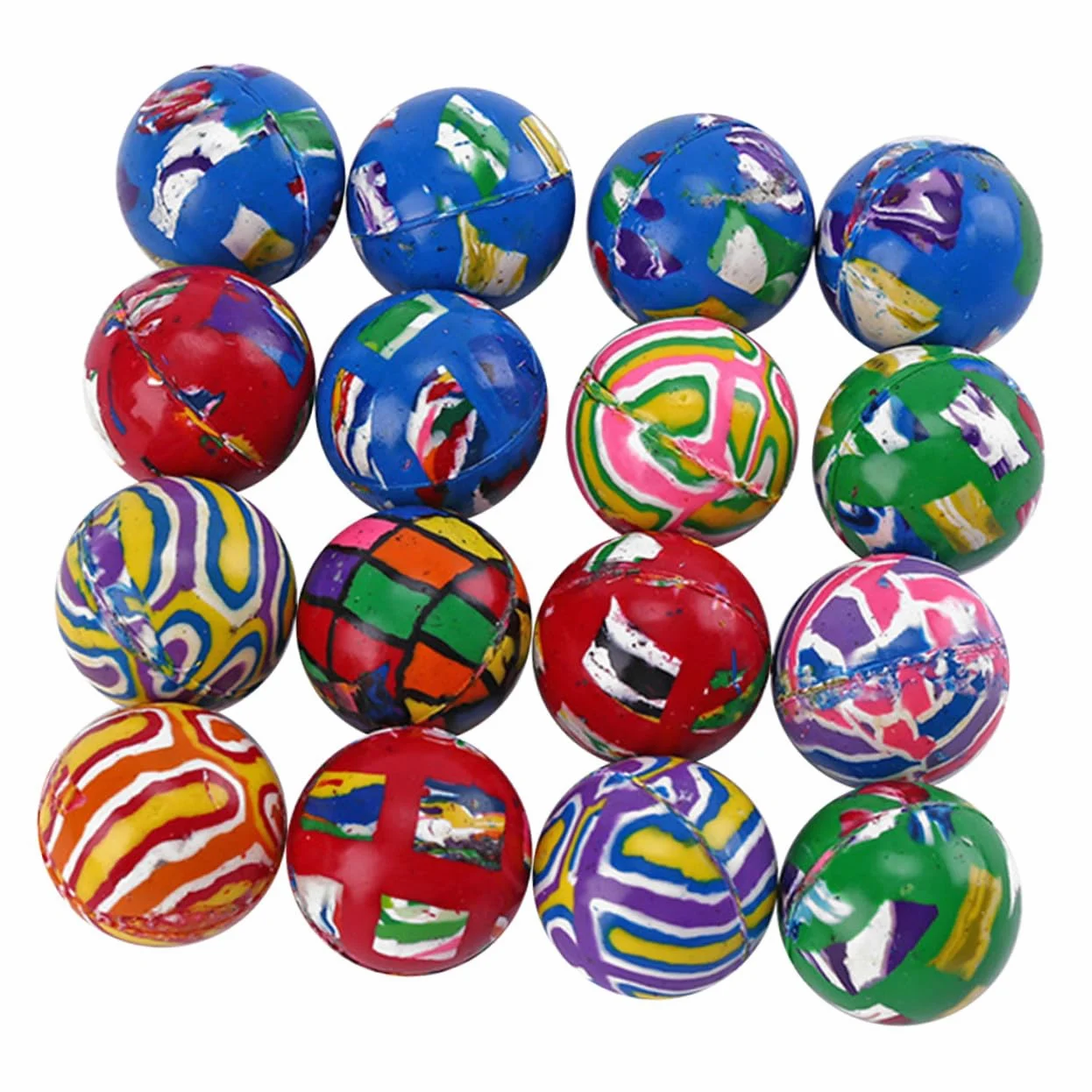 BESPORTBLE Palle Rimbalzanti in Gomma 32mm, 100 Pezzi per Bambini | Gioco e Macchine a Uovo Intrecciato, Forte Elasticità, senza Odore Stile Casuale