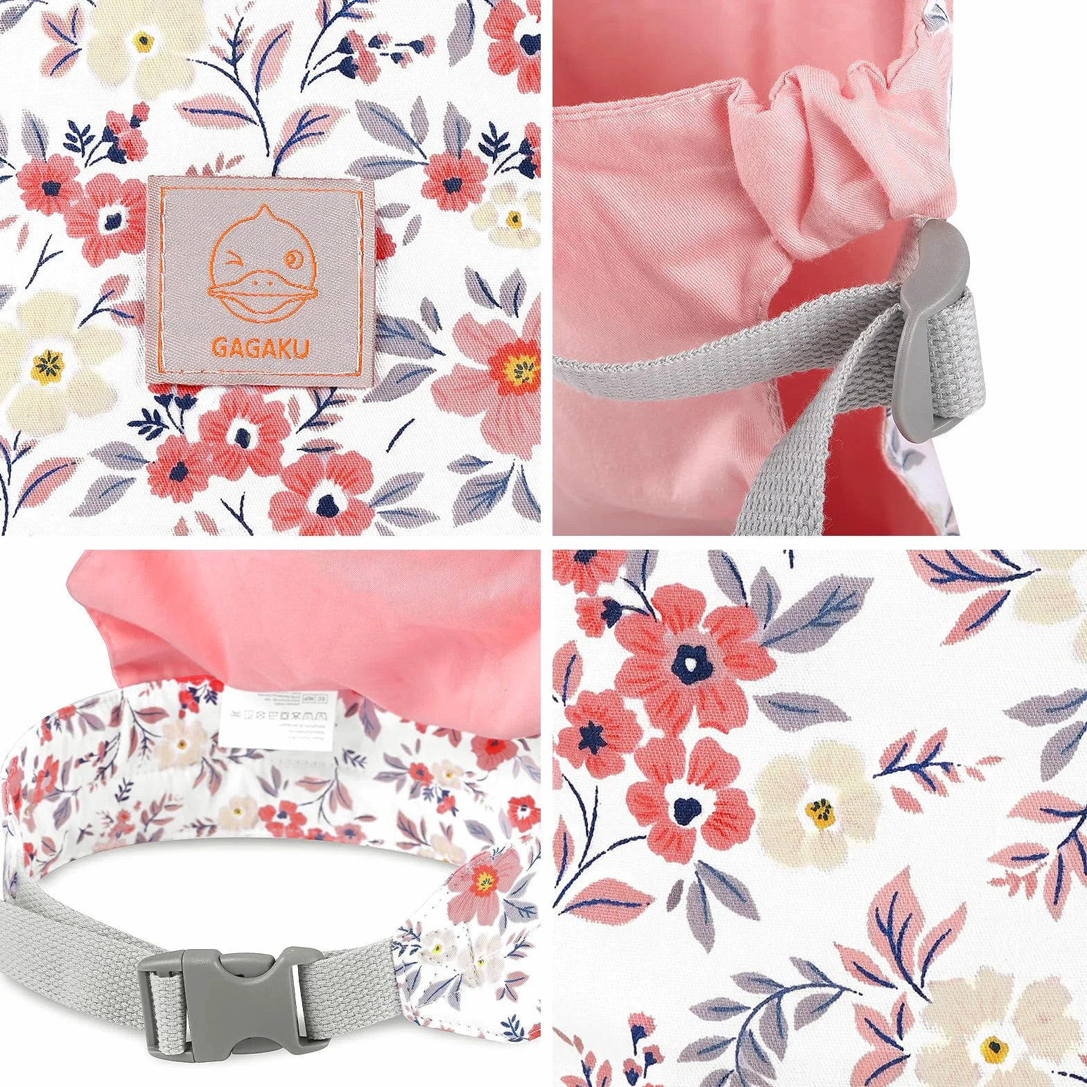 GAGAKU Porta Bambole Anteriore e Marsupio per Bambole, Accessori per Bambole in Cotone con Animali di Peluche, Porta Bambole con Cinghie Regolabili per Bambine - Fiore di Prugna