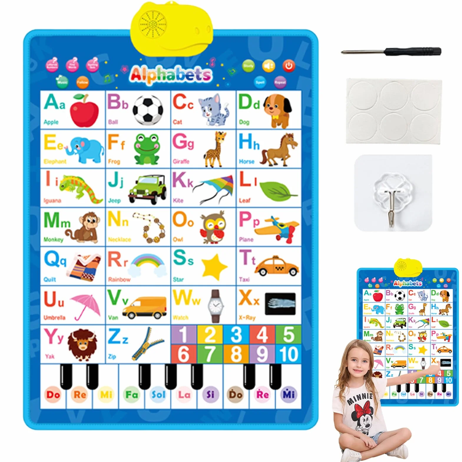 Poster Alfabeto Elettronico | Elettronico Interattivo Con Voce | Apprendimento Bambini Infanzia