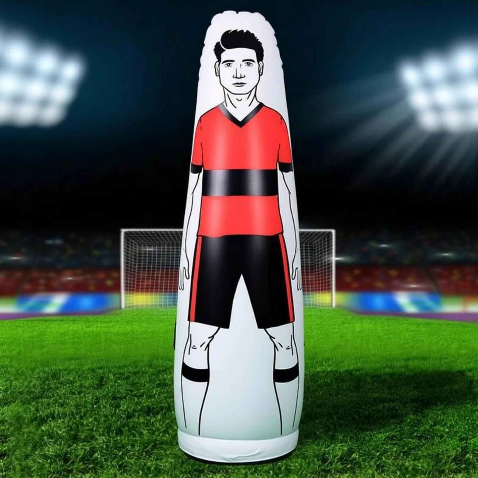 Barriera Calcio Gonfiabile, Manichino Allenamento in PVC | Ostacolo Partner con Base Arrotondata, Stabilità e Facile Gonfiaggio Sgonfiaggio per Allenamento calcio e Difesa