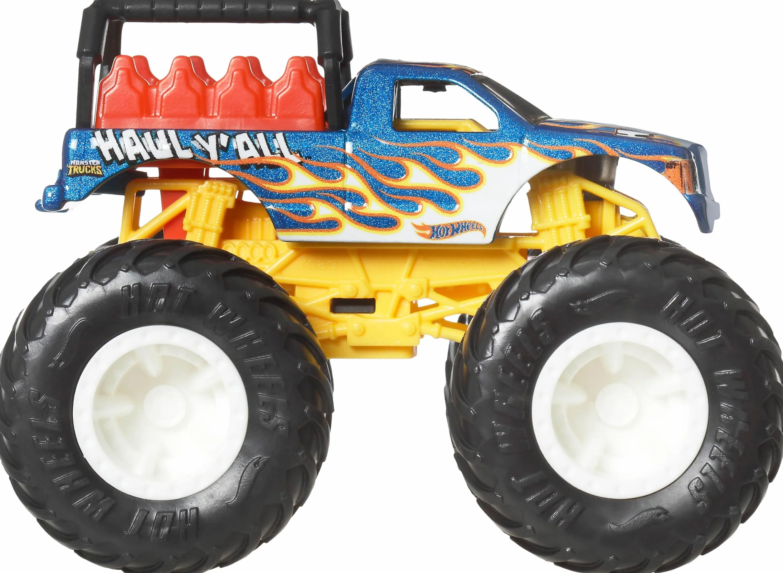Hot Wheels Monster Trucks - Set da 4 veicoli in scala 1:64 con ruote giganti e design da urlo, colleziona i personaggi più amati, giocattolo per bambini, 3+ anni, JGD65