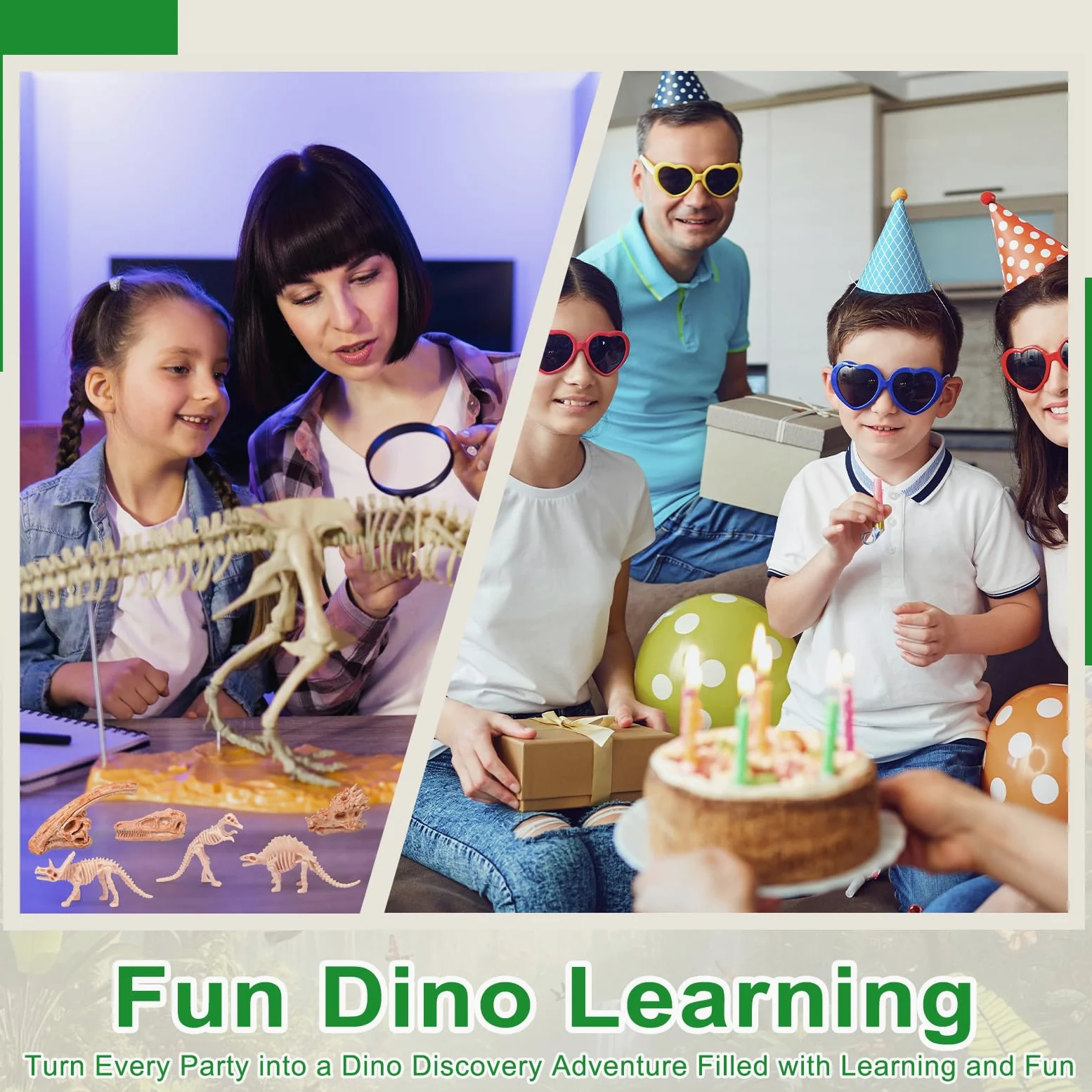 66 pezzi di osso di dinosauro da 9,4 cm per sandbox, 24 scheletro fossile, 12 teschio di plastica, 24 mini uova di dinosauro, 6 ossa, scavo di sabbia per cestino sensoriale, festa di compleanno