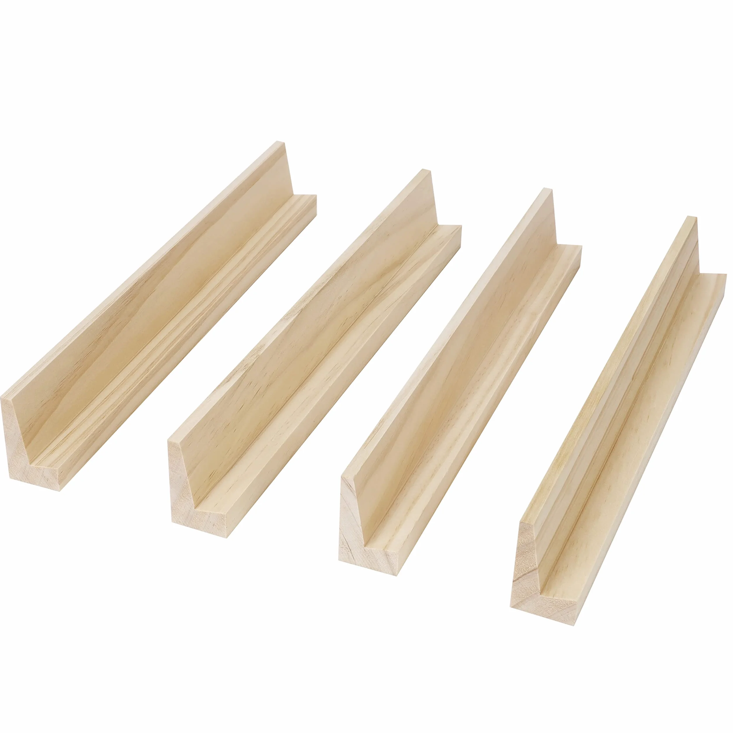 BELLE VOUS Porta Tessere Domino Legno (Set da 4) - 33,6 x 2,8 x 4,7 cm - Vassoi Professionali per Domino Gioco da Tavolo - Reggi Tessere Domino di Legno per Trenino Messicano, Mahjong e Giochi