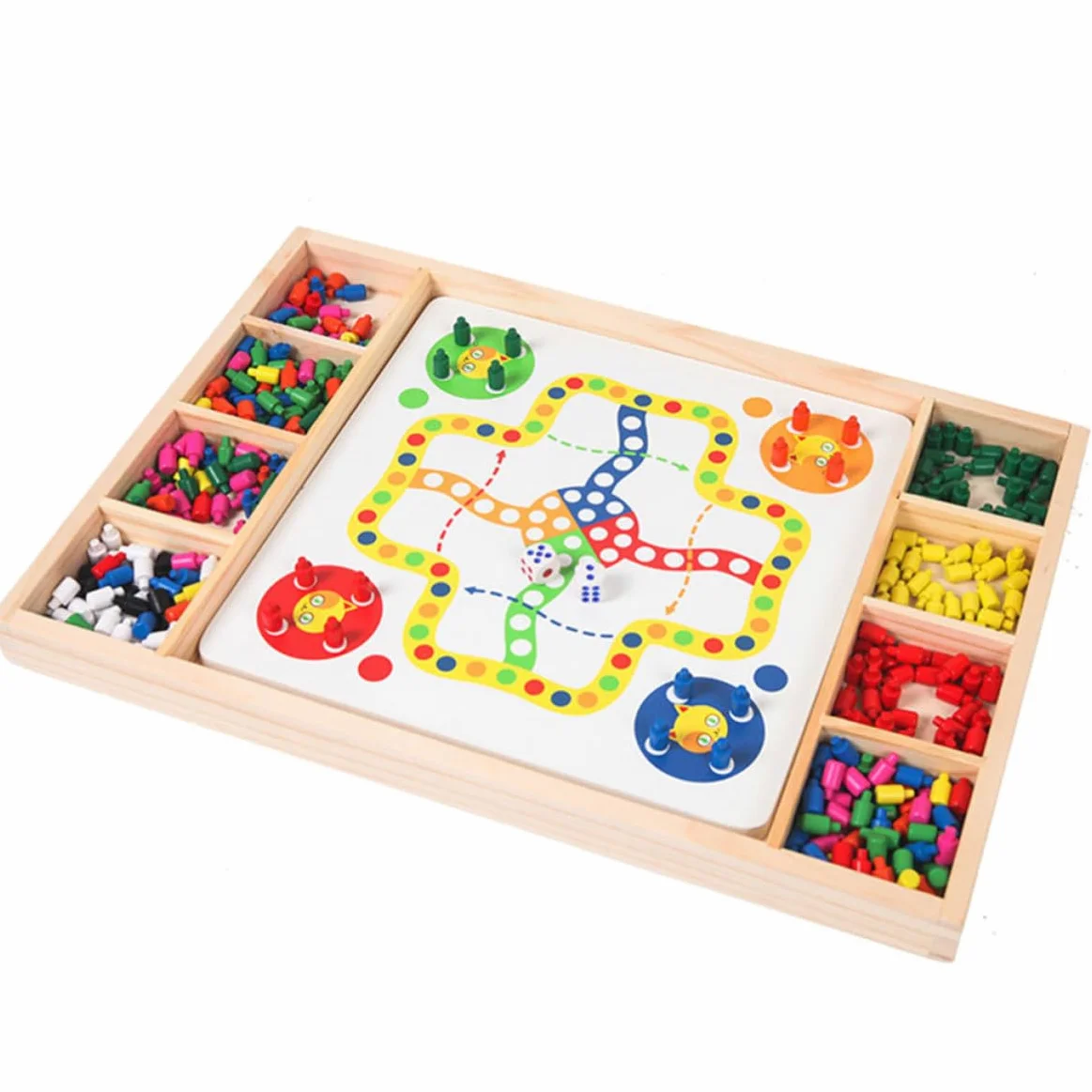 Gioco Puzzle a Chiodini Fungo Colorato per Bambini in Legno | Bianco, per Quotidiano e Compleanno, Ricca Creatività e Fantasia, Riconoscimento Colori