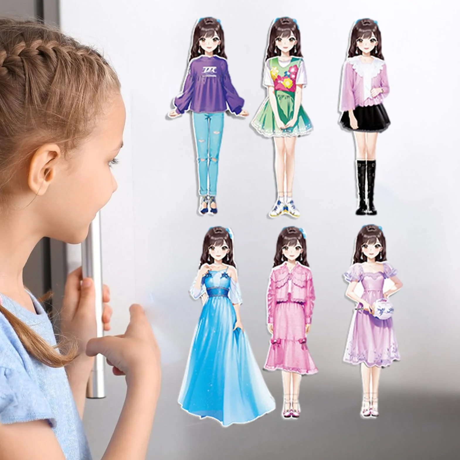 Giocattolo del libro di adesivi per | Puzzle di bambole magnetiche creative da vestire,Libro di vestire riutilizzabile, Design di Moda, Principessa affidabile, bambola di carta per ragazze