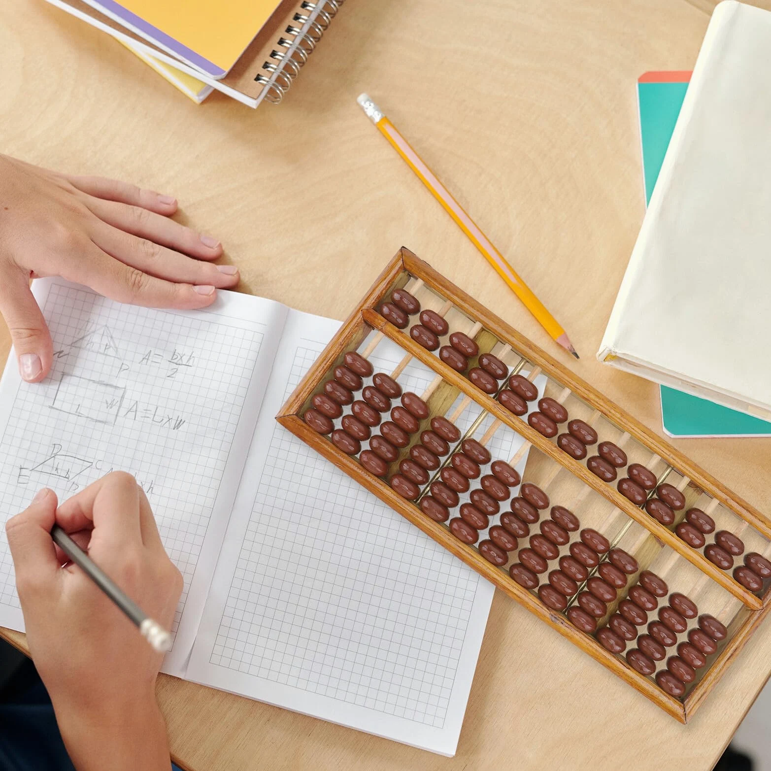 Alasum Abaco 7 Sfere in Legno per Bambini, Calcolo Mentale | 13 Aste Numeriche, Finitura Liscia Angoli Arrotondati, Colore Caffè, per Studenti