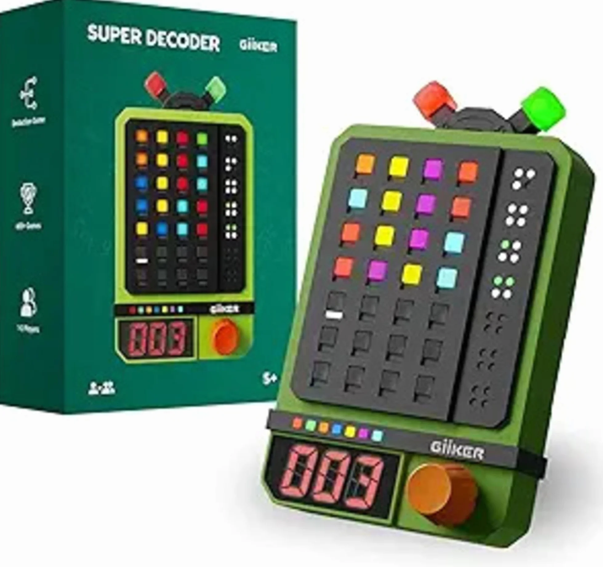 Giiker Super Decoder – Gioco Rompicapo di Codici | 600 Livelli | Codice Colore a 4 Cifre | Modalità Solo & Duo | Gioco di Logica/Viaggio/Puzzle Portatile per Bambini e Adulti | Mastermind, Wordle