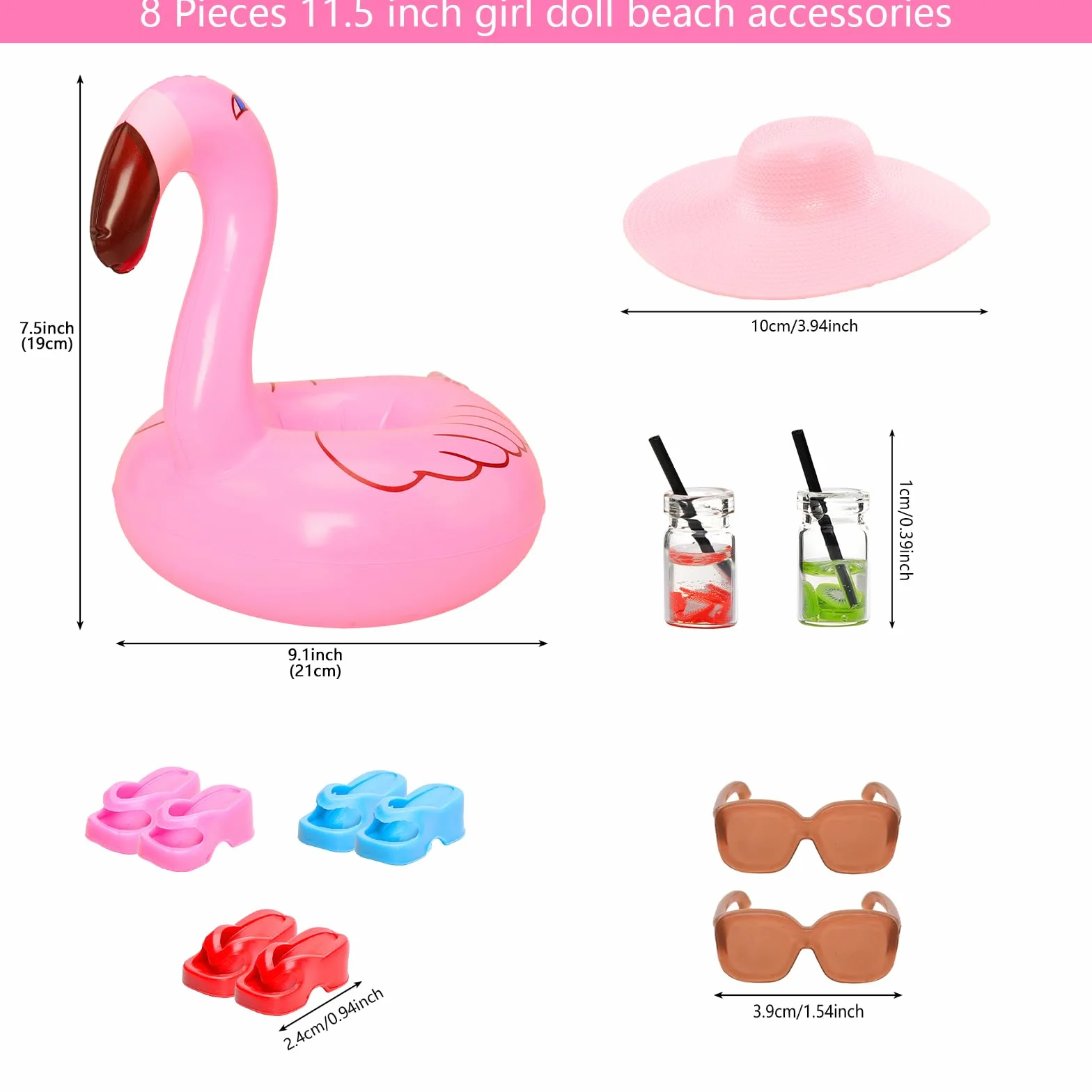 Miunana 17 Pezzi Per 11.5 Pollici 30 CM Bambola: 6 Costumi Da Bagno + 2 Abiti Vestiti + Cappello + 3 PCS Scarpe + 5 Accessori