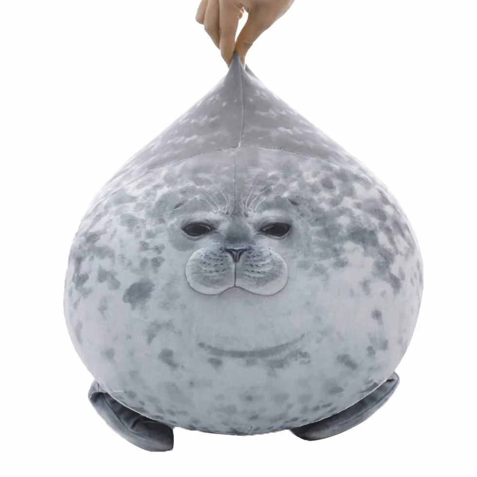 Aideal Foca Morbido Peluche Cuscino Sigillo Giocattolo del cuscino della peluche Peluche Animali Giocattolo Regalo per Bambini e Adulti (Grigio, 60cm/ 23,6 Pollici)