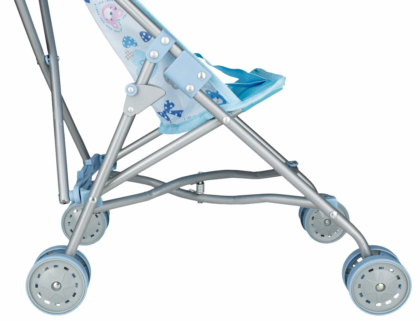 Idena 40069 - Bambola Buggy Orso Pieghevole Motivo, Blu