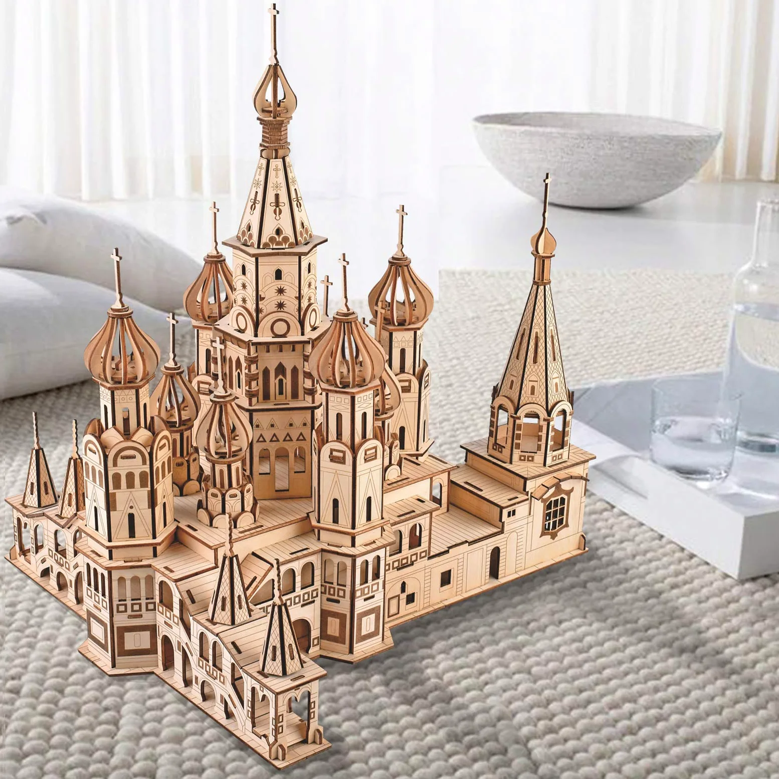 GuDoQi Puzzle 3D Legno, Modellini Cattedrale di San Basilio da Costruire, Costruzioni Legno, Kit Fai da Te Creativo per Modellismo Architettura, Idee Regalo Uomo e Donna, Passatempi per Adulti