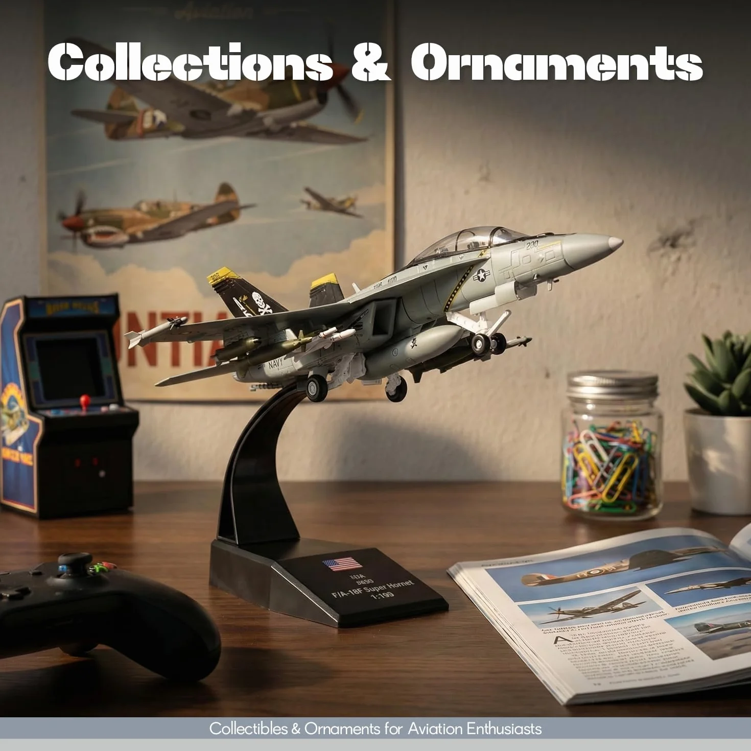 1/100 Scala F/A-18 Super Hornet Fighter Jet Modello US Navy Attack Aircraft VFA 103 Jolly Rogers Miniature Metal Diecast Airplane Model Kit con Stand per Adulti Collezione o Regalo
