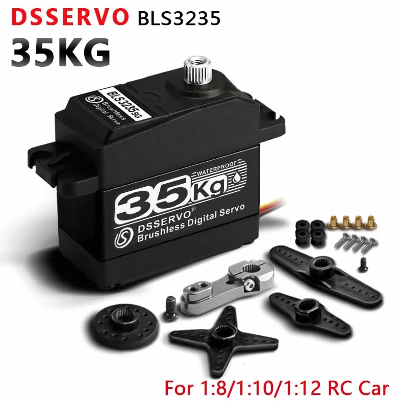 35kg Brushless RC Digital Servo High Torque Full Metal Gear IP67 Motore di sterzo veloce - 180 gradi