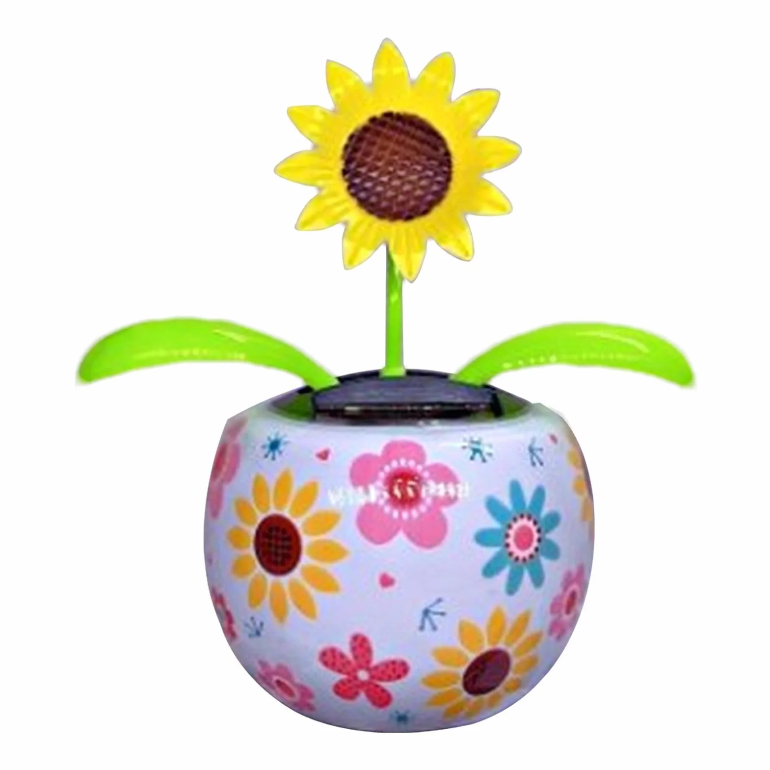 Giocattolo di fiori danzanti, ornamento per auto girasole a energia solare in vasi colorati per decorazione auto fiorita, statuette da ballo per la pittura di boro