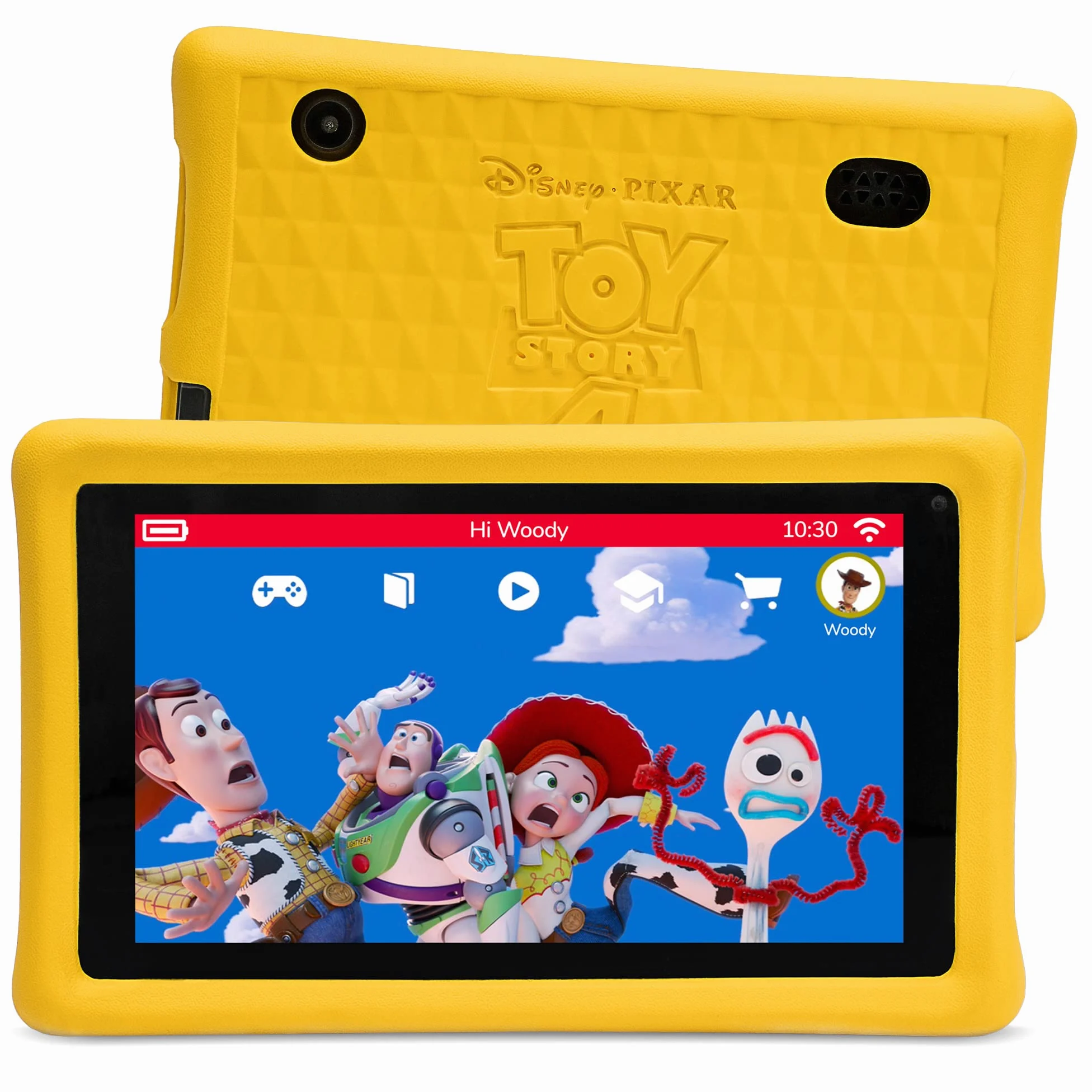 Disney Kids Tablet 7 pollici - Pebble Gear Toy Story Tablet per bambini con custodia a misura di bambino, controlli parentali, filtro luce blu, oltre 500 giochi, app, e-book, Wi-Fi, 16 GB