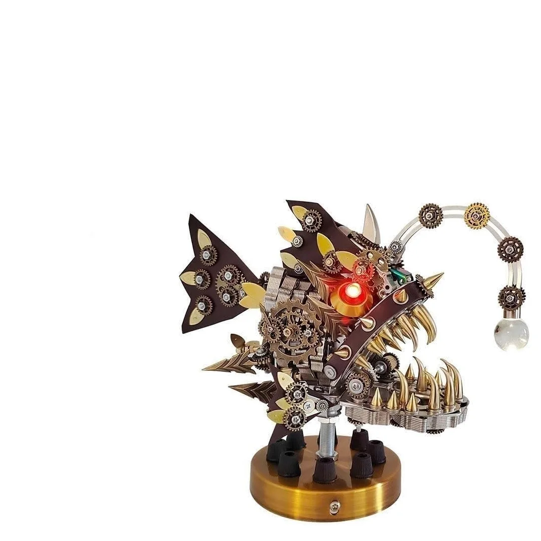 Modello di puzzle 3D Steampunk Lantern Fish - Kit di montaggio in metallo da 700+ pezzi for bambini e adulti, perfetto come regalo di Natale e Halloween