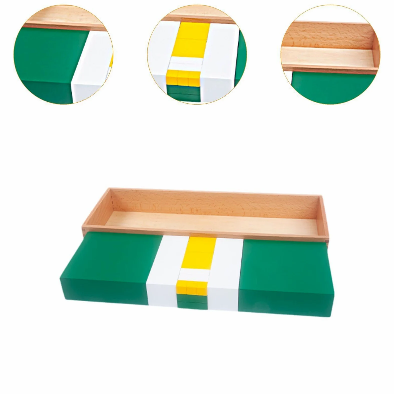 Cubo Binomiale, Giocattoli Sensoriali Educativi, Blocchi di Legno per Bambini, 42,6x15,6x5 cm